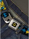DC Comics Batman Poses And Logo Collage Seatbelt Belt, BLUE, alternate