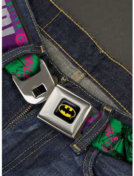 DC Comics The Joker Wanted Smiling Pose And Graffiti Seatbelt Belt, , hi-res