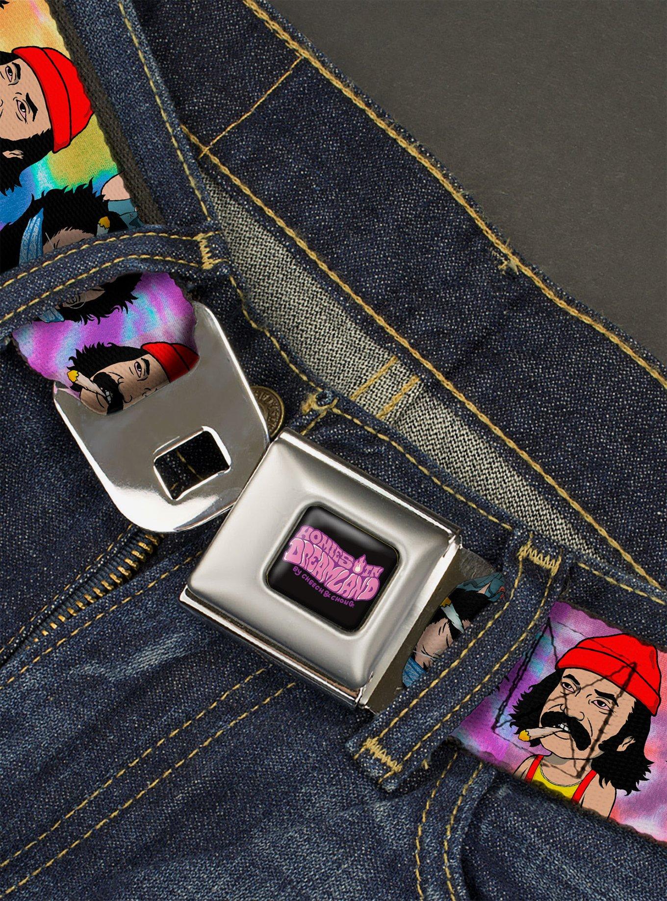 Cheech & Chong Homies in Dreamland Pose Flip Tie Dye Multi Seatbelt Belt, , hi-res