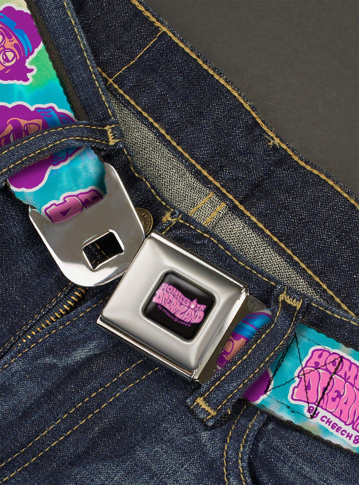 Cheech & Chong Homies in Dreamland Title Logo Tie Dye Seatbelt Belt, , hi-res
