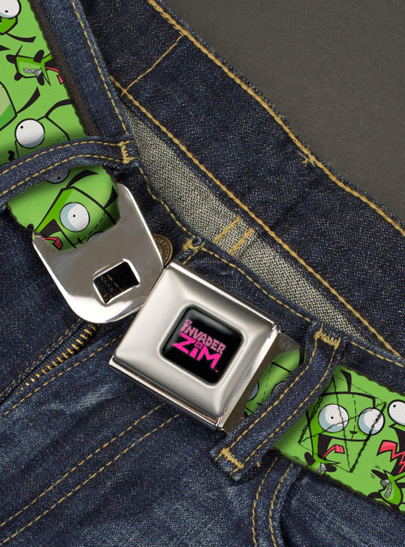 Invader Zim GIR Poses Scattereds Seatbelt Belt, GREEN, alternate