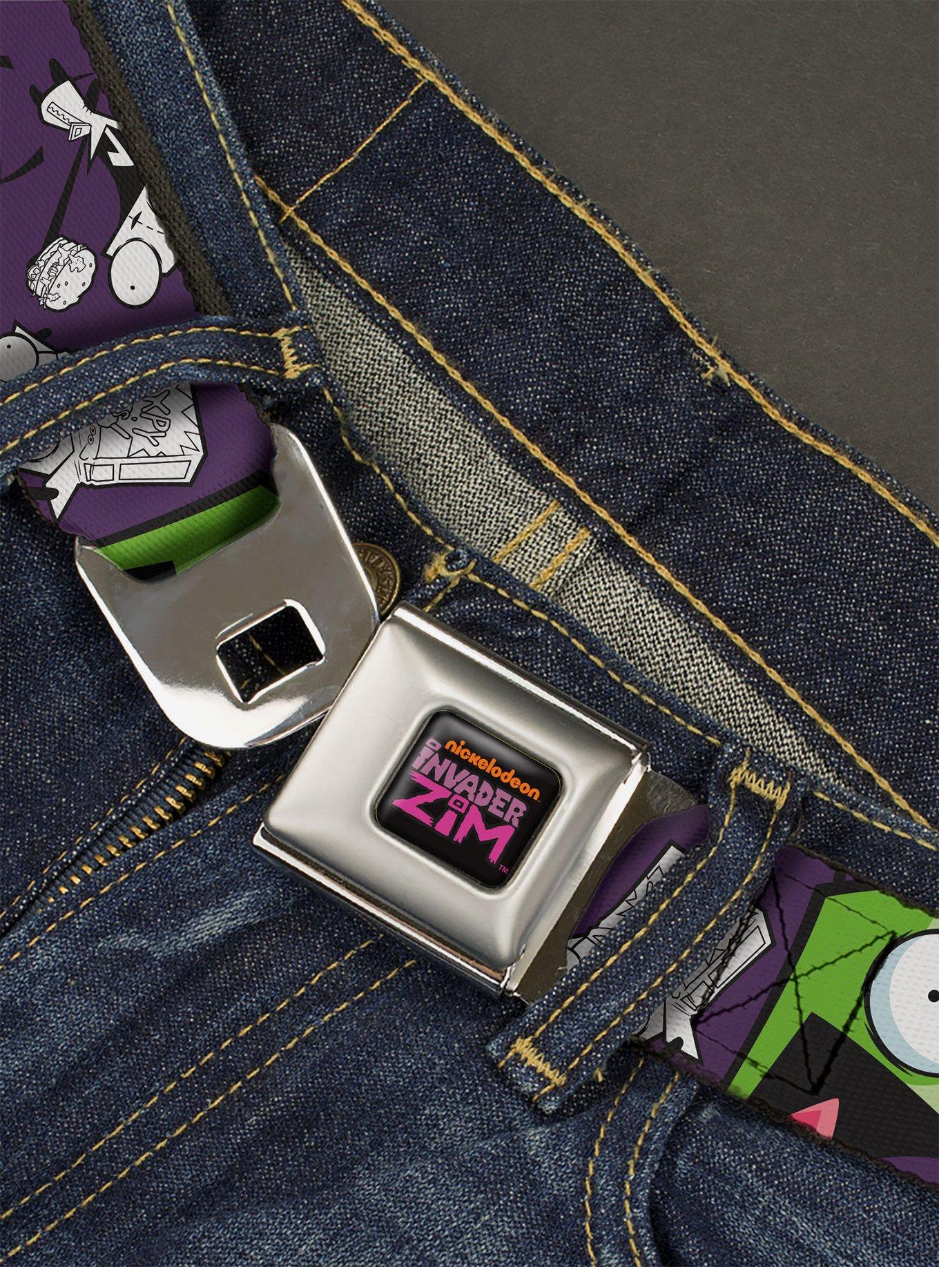 Invader Zim GIR Poses And Sketch Purple Seatbelt Belt, , hi-res