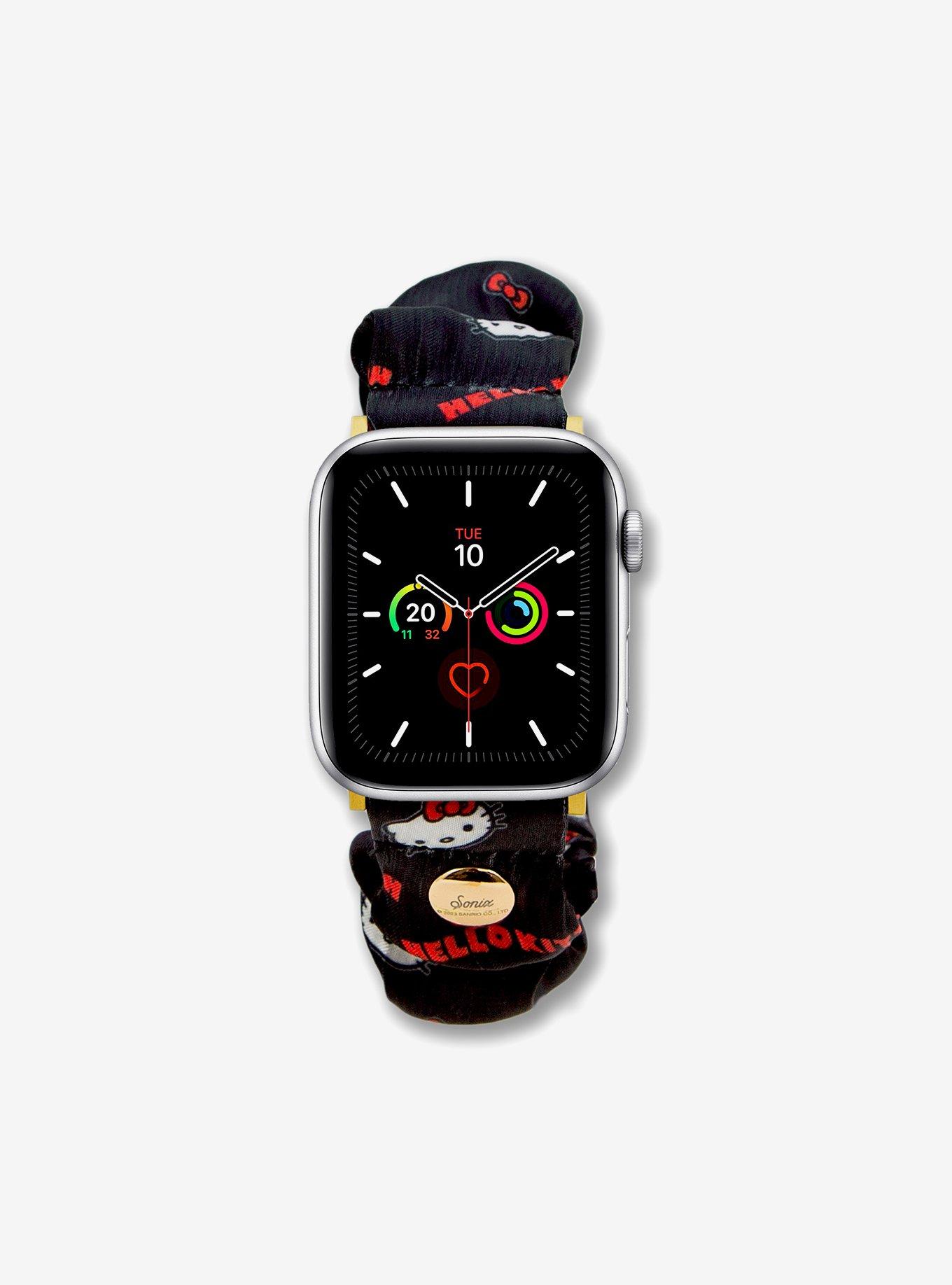 Sonix Classic Hello Kitty Black Scrunchie Apple Watchband, , hi-res