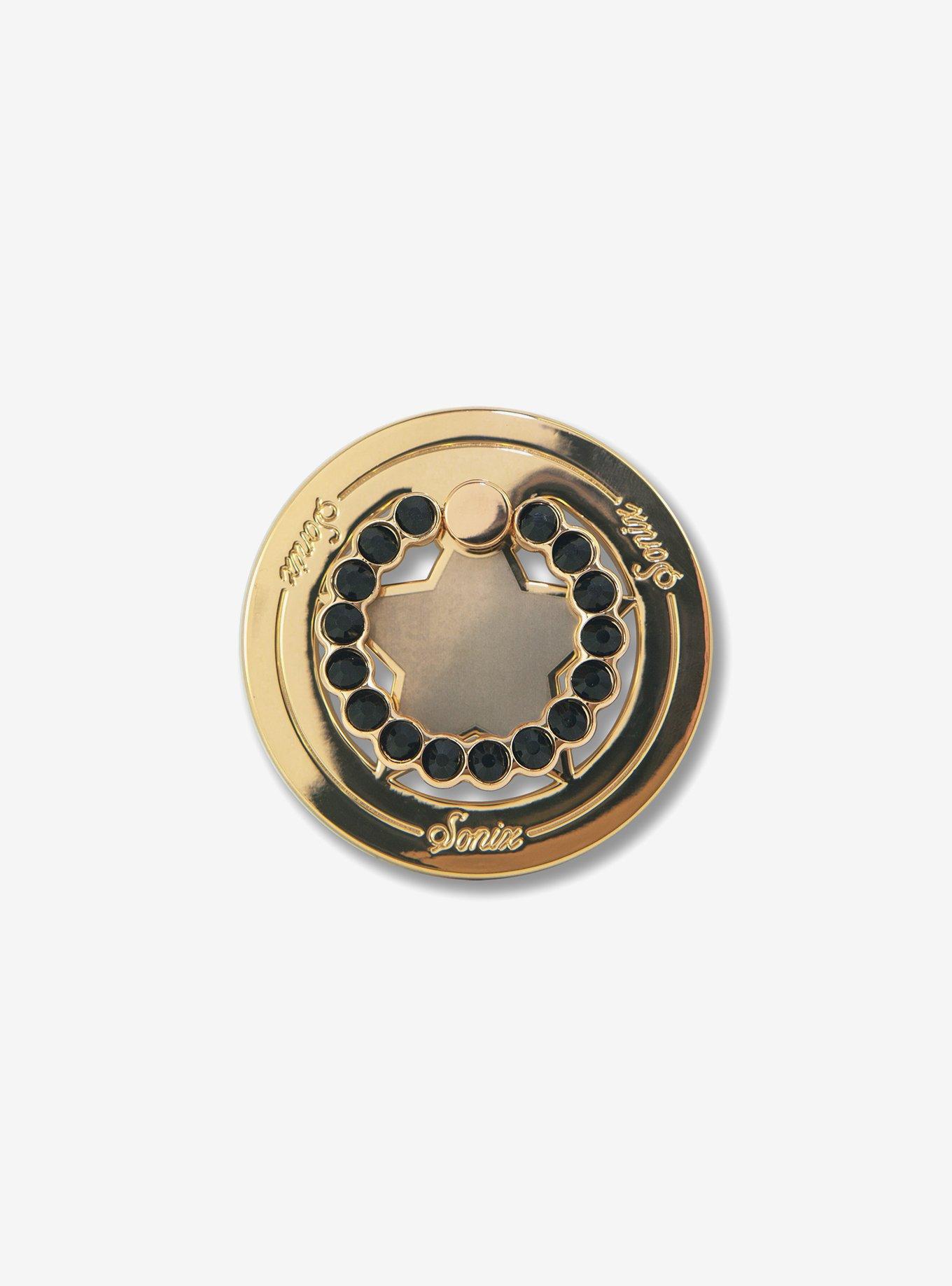 Sonix Star Gold + Black Rhinestone Magnetic Phone Ring, , alternate