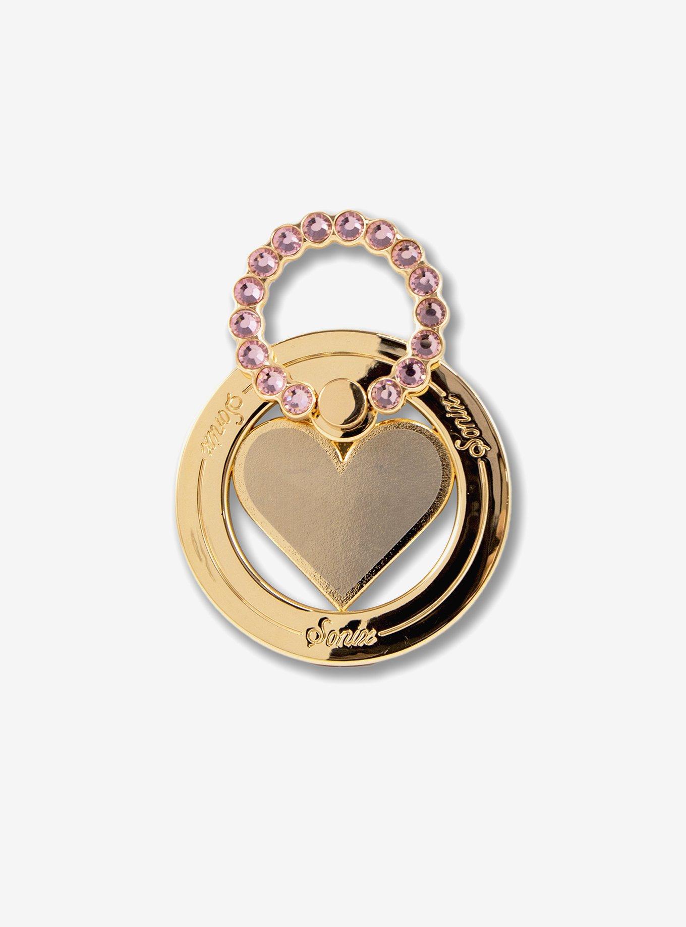 Sonix Heart Gold + Pink Rhinestone Magnetic Phone Ring, , alternate