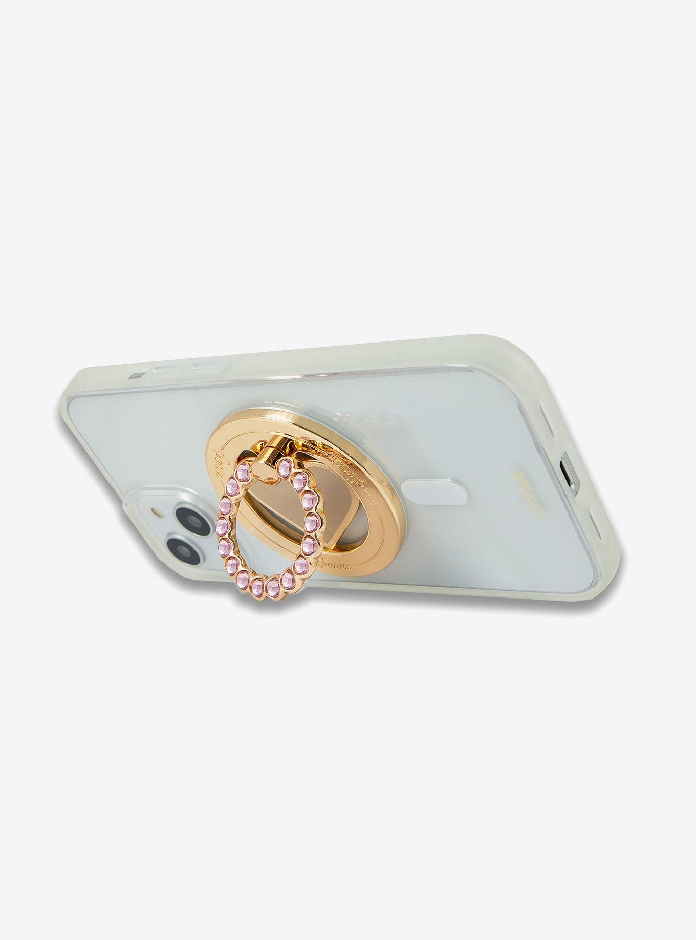Sonix Heart Gold + Pink Rhinestone Magnetic Phone Ring, , alternate