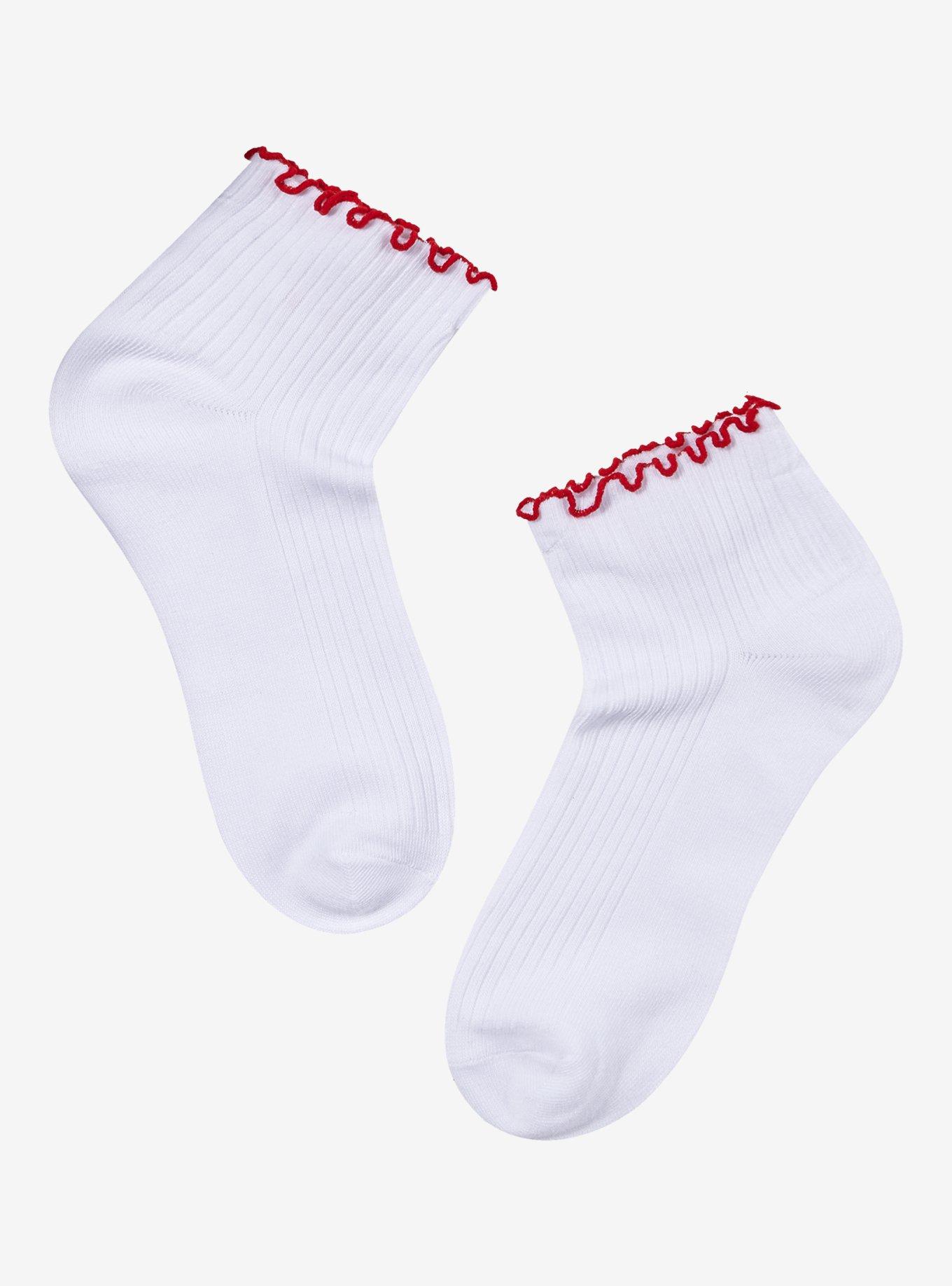 Cherry Crochet Ankle Socks, , alternate