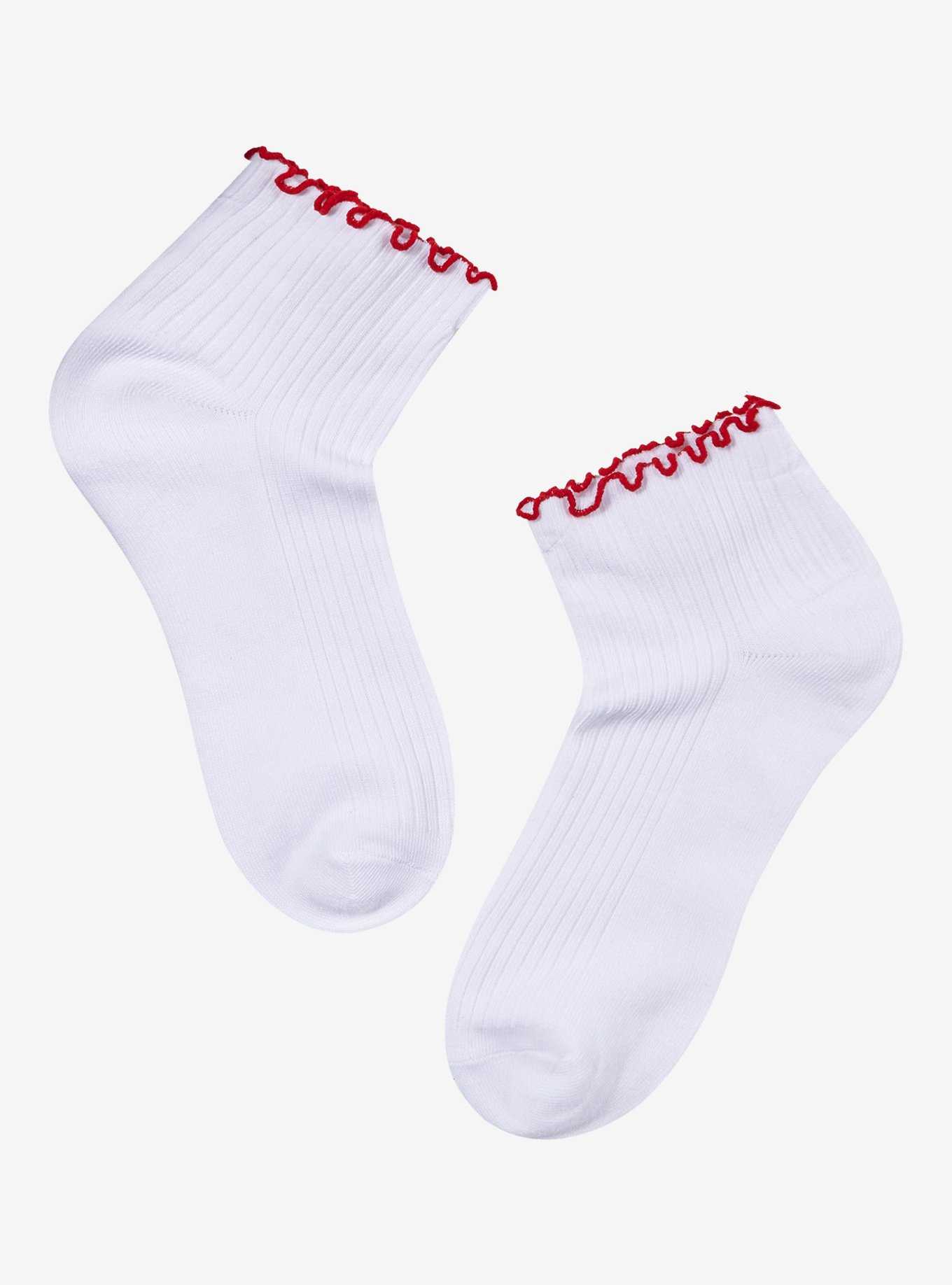 Cherry Crochet Ankle Socks, , hi-res