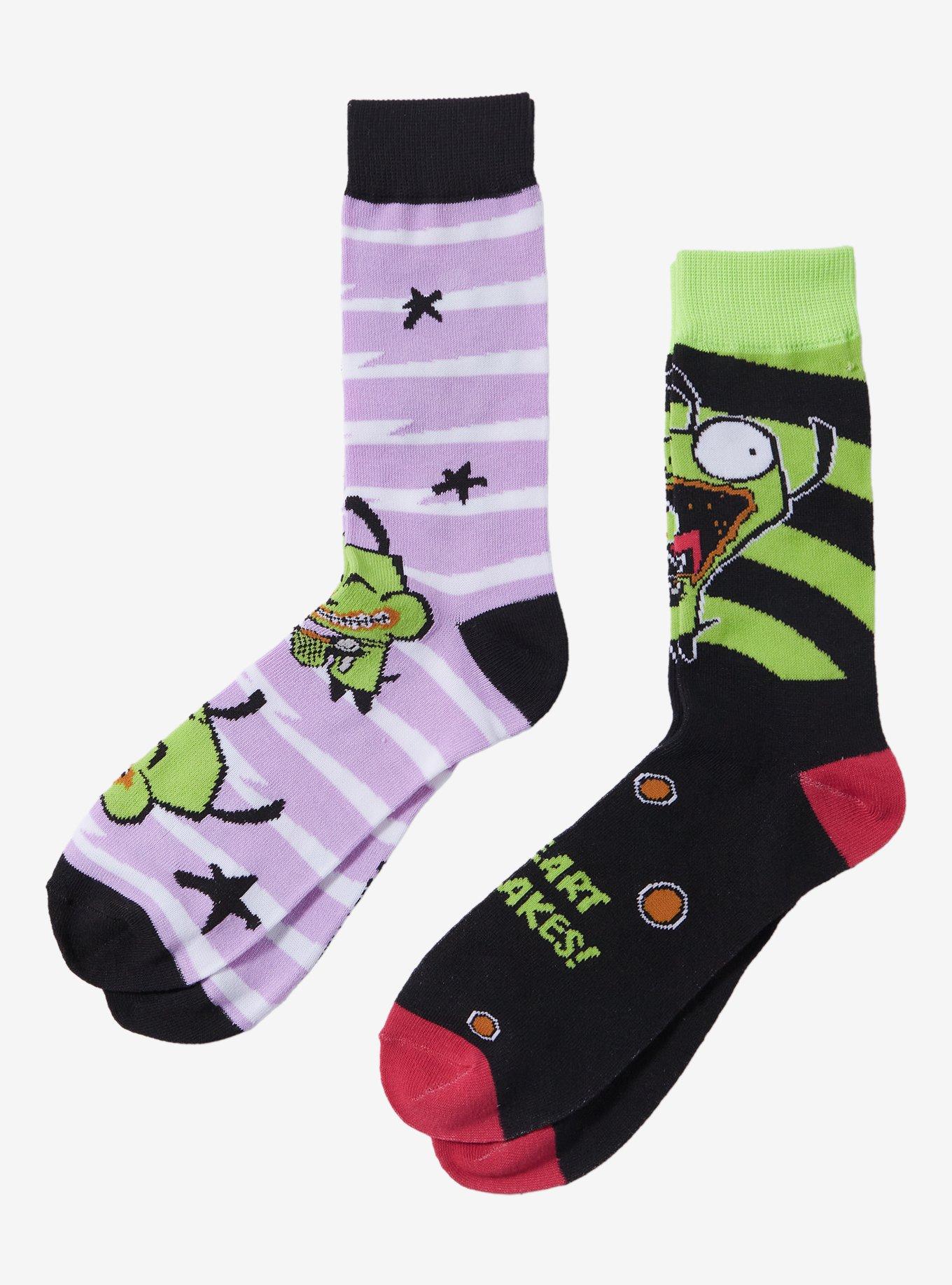 Invader Zim GIR Stripe Crew Socks 2 Pair, , hi-res