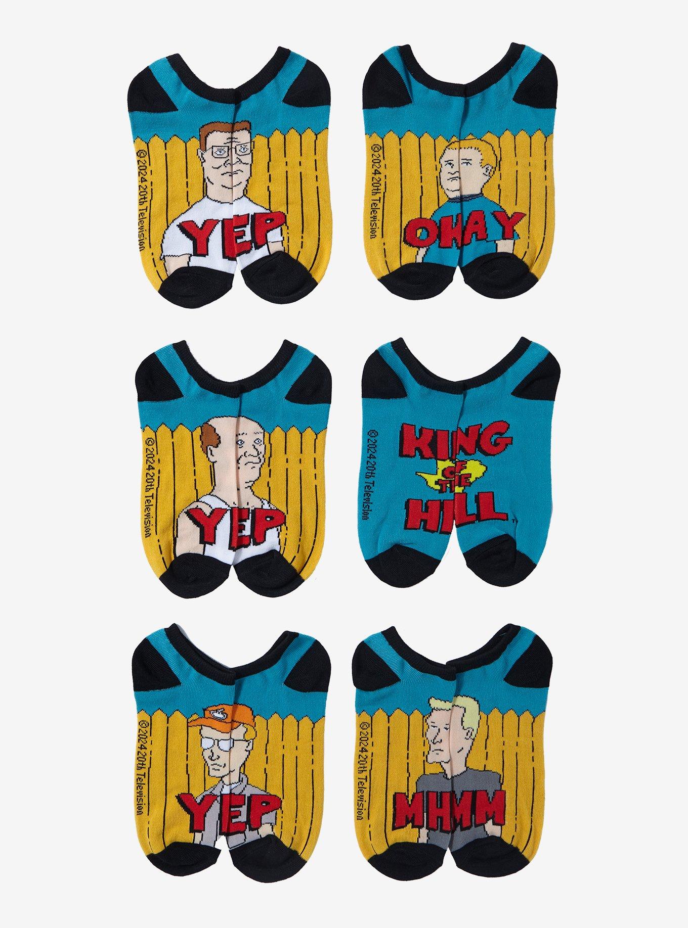 King Of The Hill Yep Okay No-Show Socks 6 Pair, , hi-res