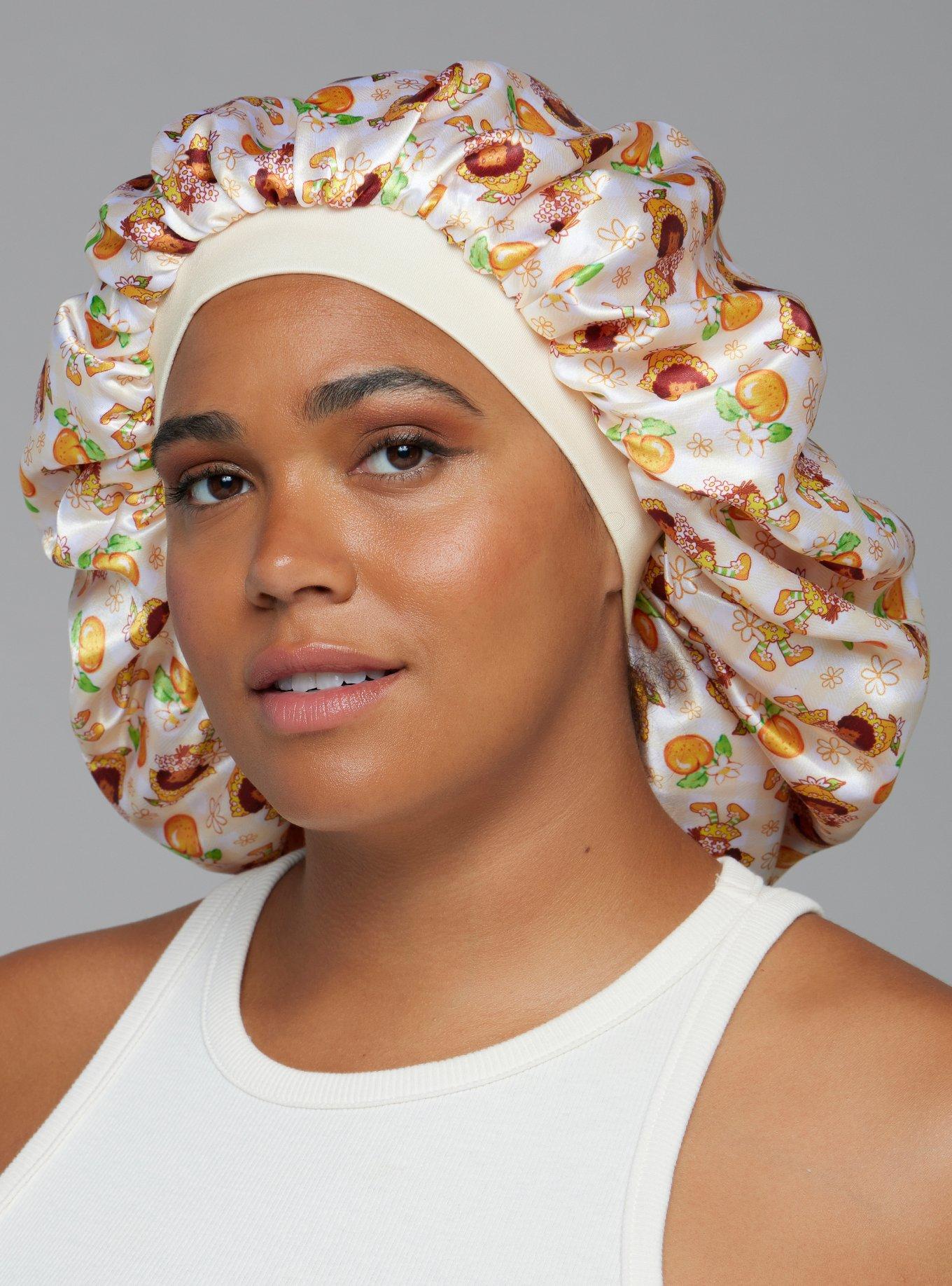 Strawberry Shortcake Orange Blossom Allover Print Satin Bonnet &mdash; BoxLunch Exclusive, , alternate