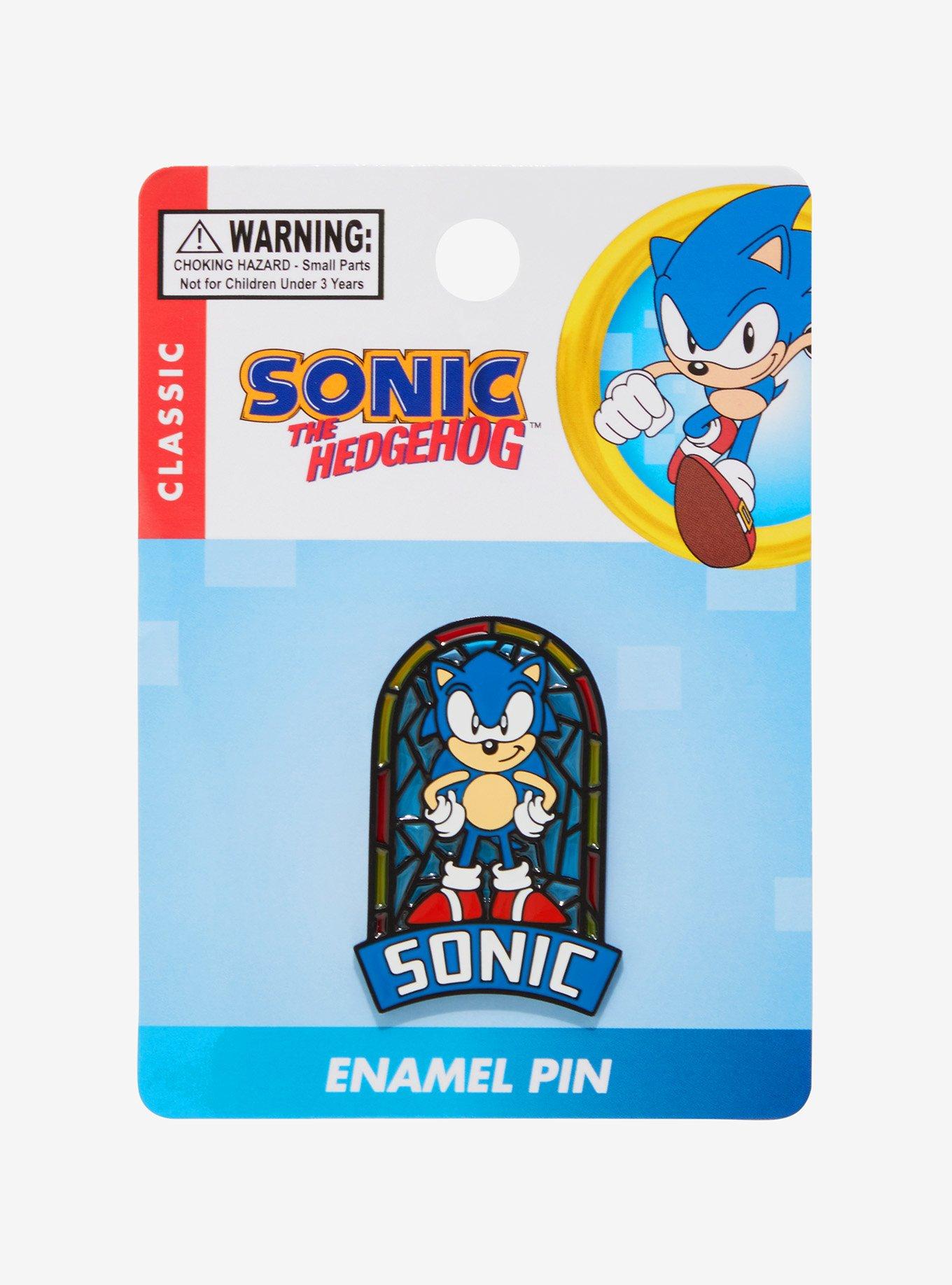 Sonic the Hedgehog Sonic Stained Glass Enamel Pin, , alternate