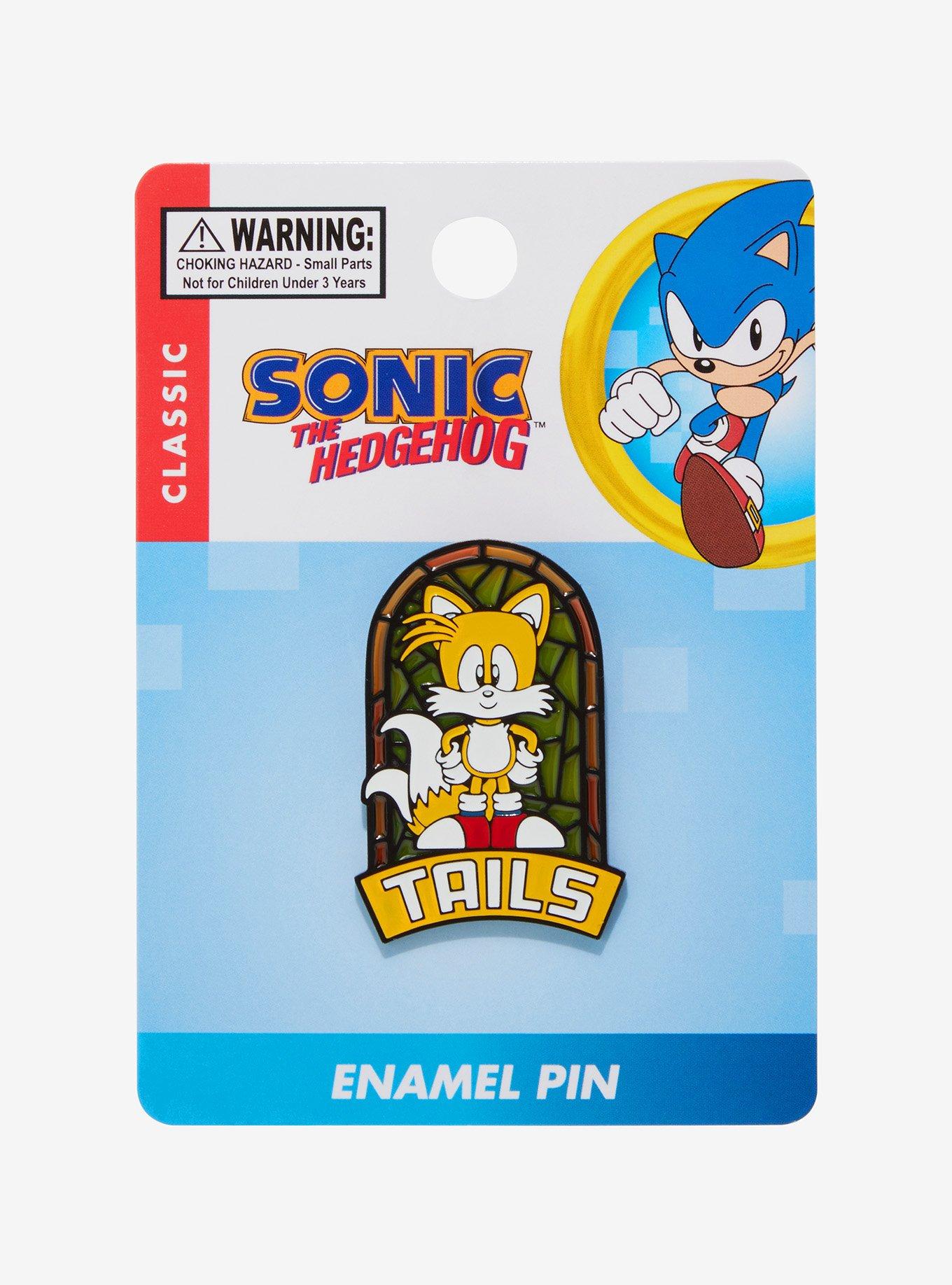 Sonic the Hedgehog Tails Stained Glass Enamel Pin, , alternate