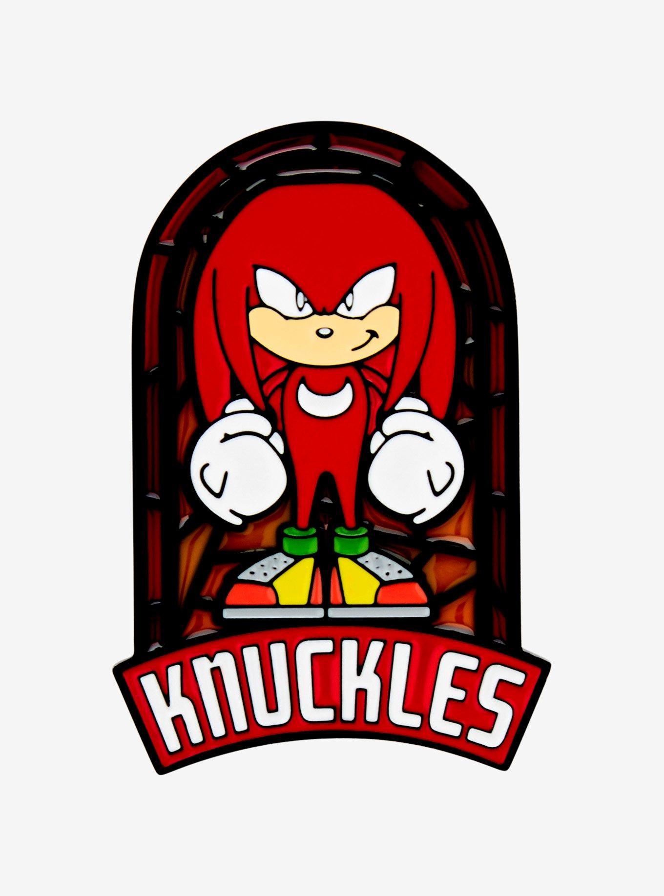 Sonic the Hedgehog Knuckles Stained Glass Window Portrait Enamel Pin - BoxLunch Exclusive, , alternate