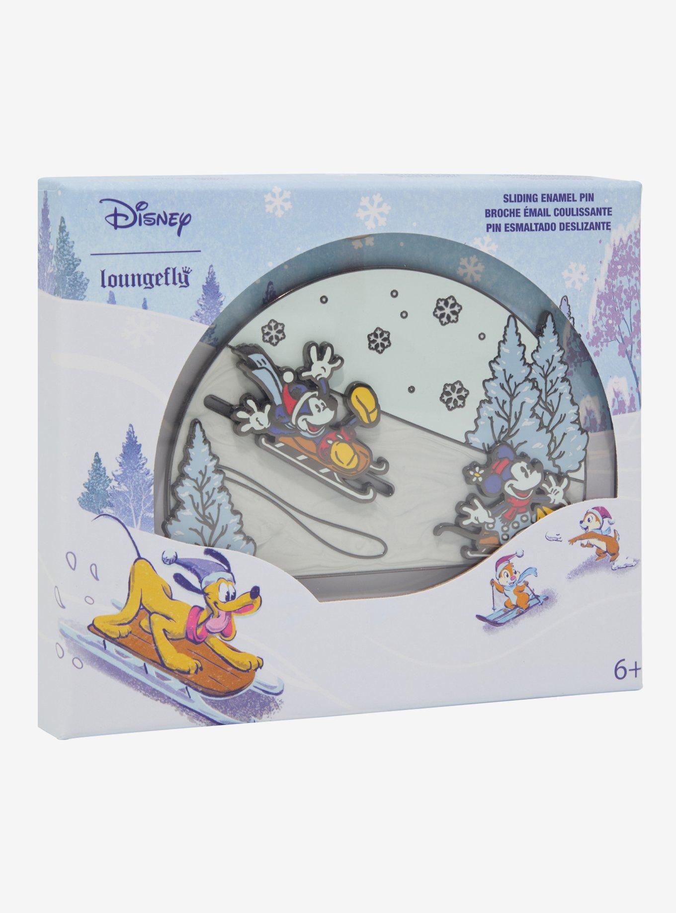 Loungefly Disney Mickey & Minnie Sledding Limited Edition Sliding Enamel Pin