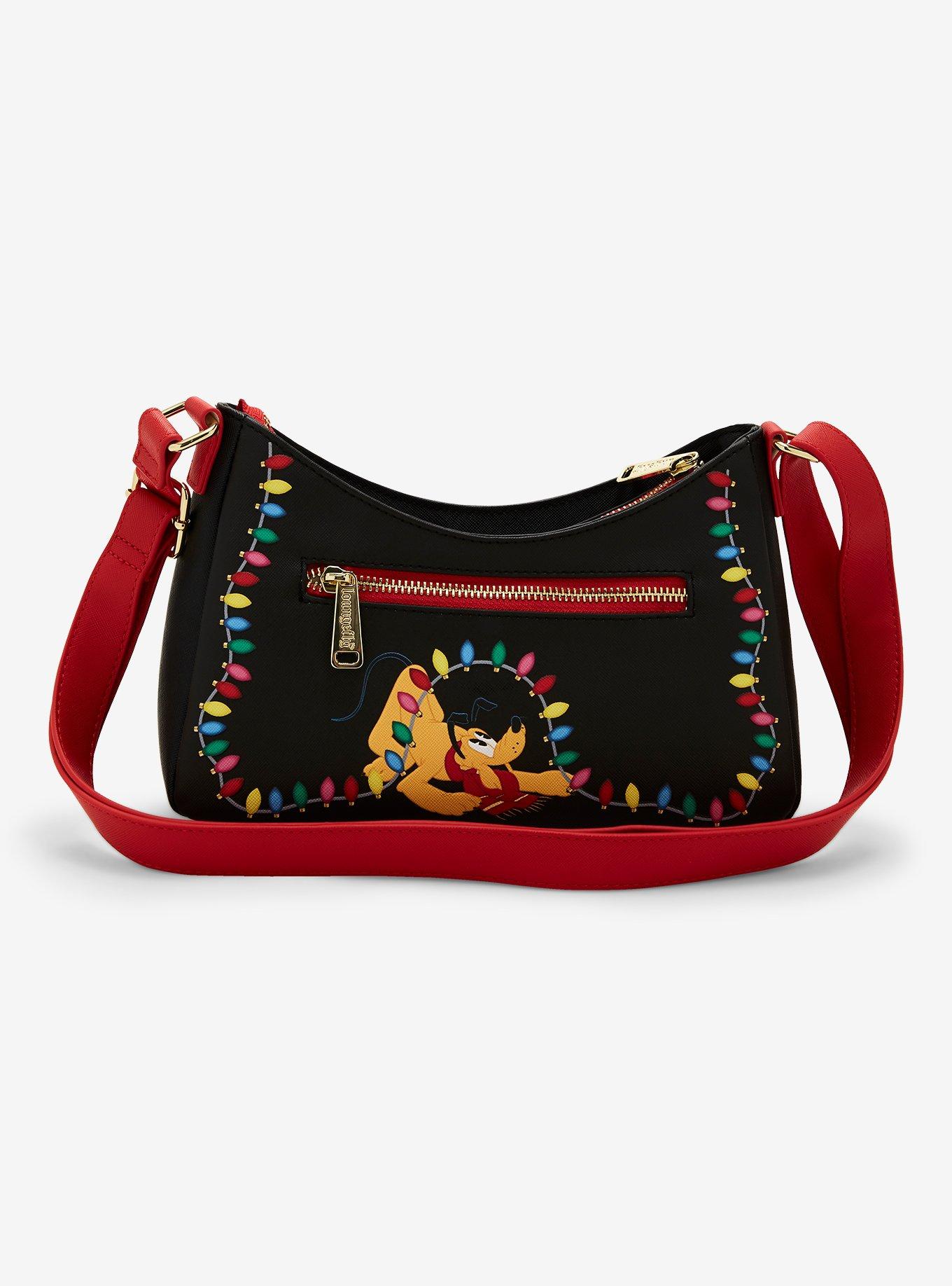 Loungefly Disney Mickey Mouse & Pluto Holiday Lights Baguette Bag, , hi-res