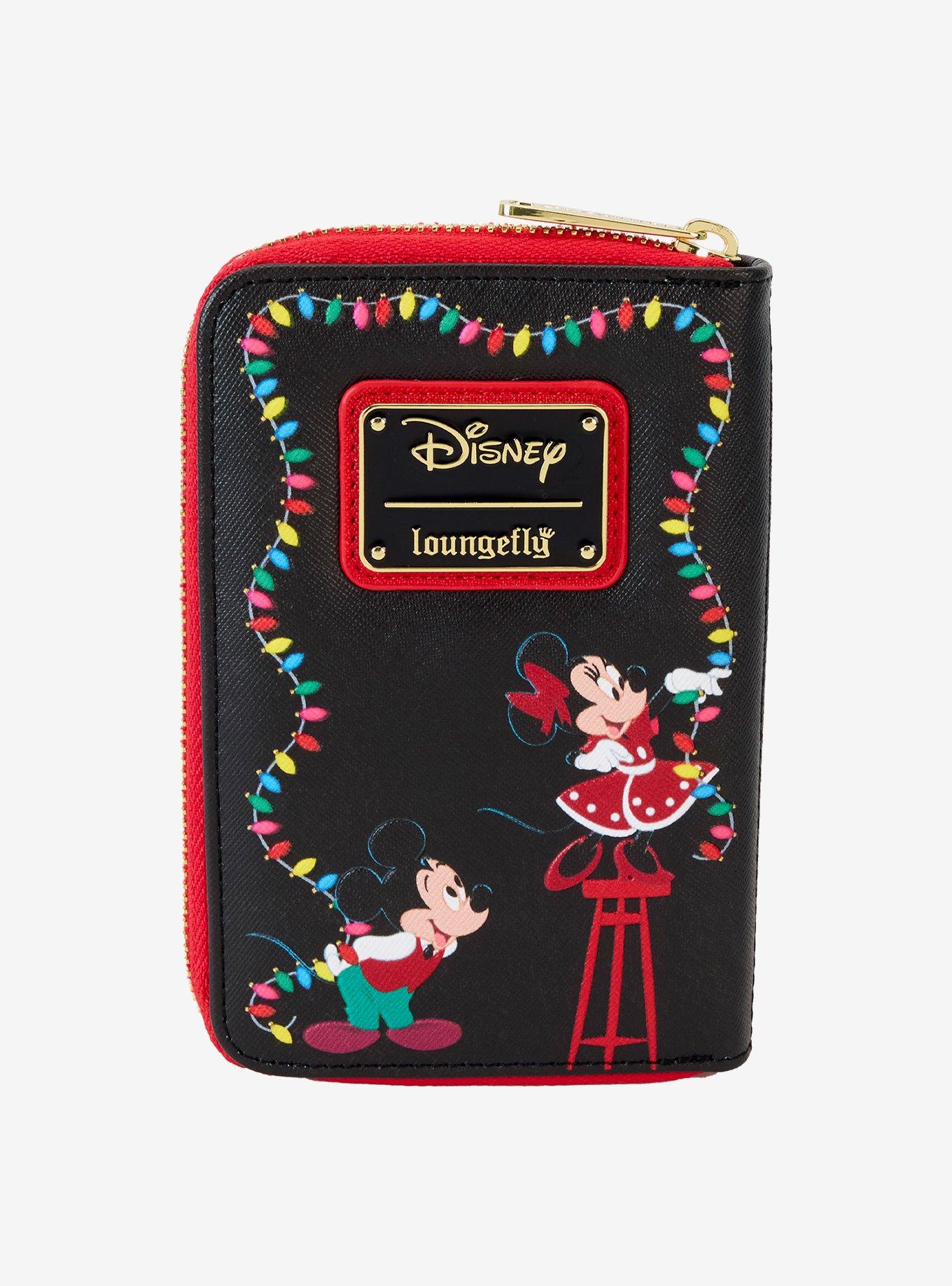 Loungefly Mickey Mouse & Friends Holiday Lights Glow-In-The-Dark Mini Zipper Wallet, , alternate