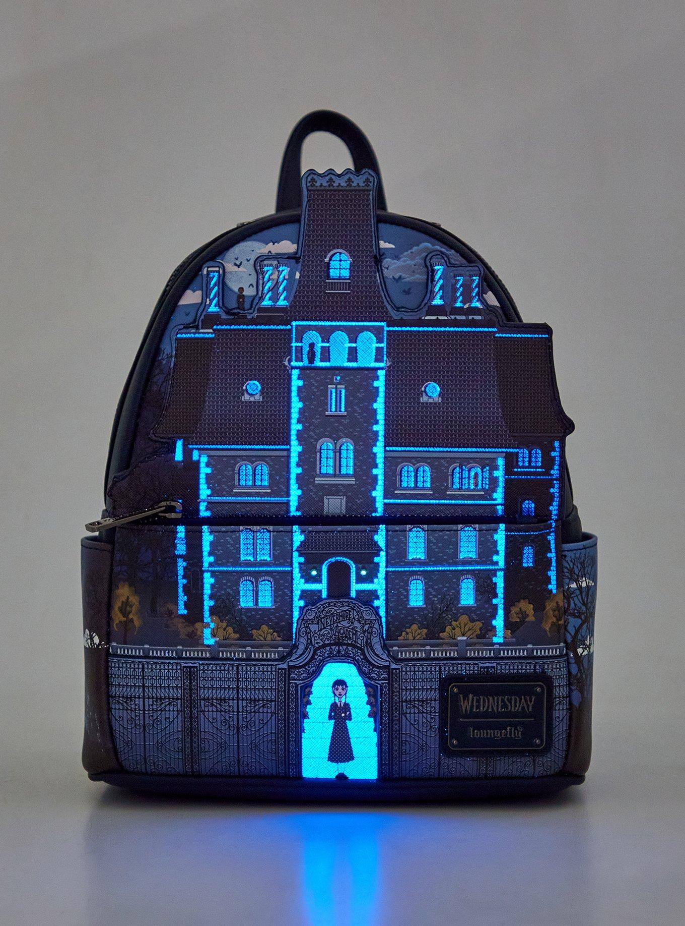 Loungefly Wednesday Nevermore Academy Figural Glow-in-The-Dark Mini Backpack, , alternate