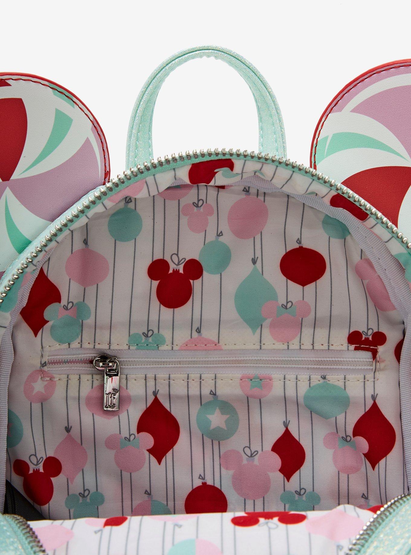 Loungefly Disney Minnie Mouse Peppermint Ornament Ears Mini Backpack, , alternate