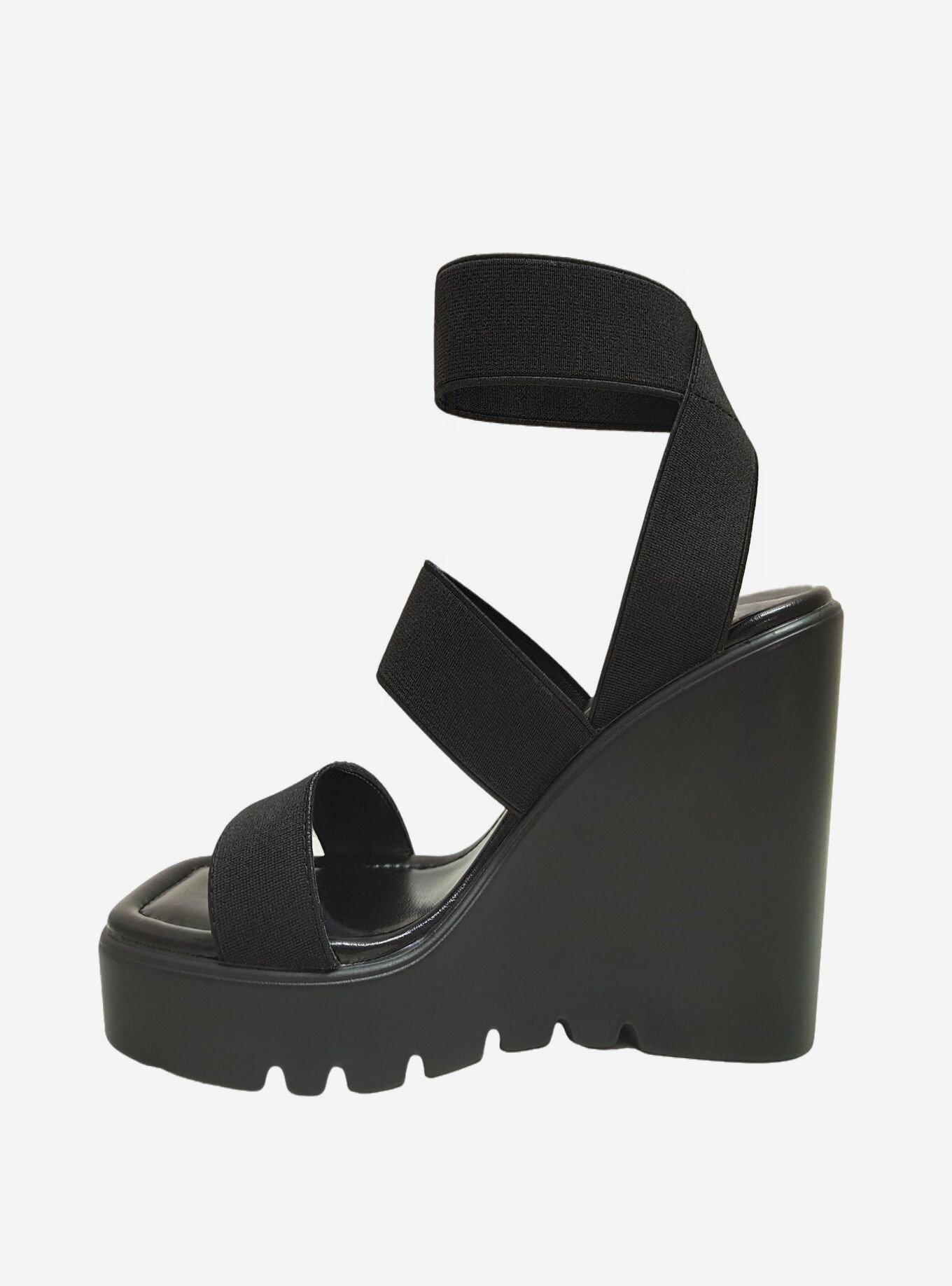 Paige Wedge Sandal Black, , hi-res