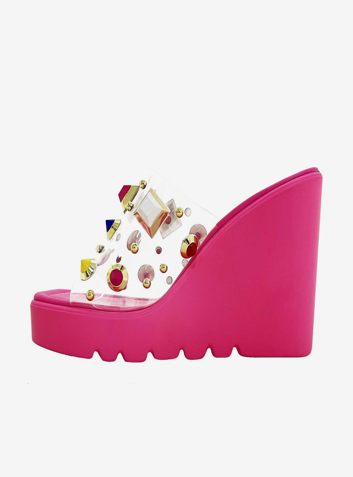 Palm Beach Stones Wedge Sandal Fuchsia, , hi-res