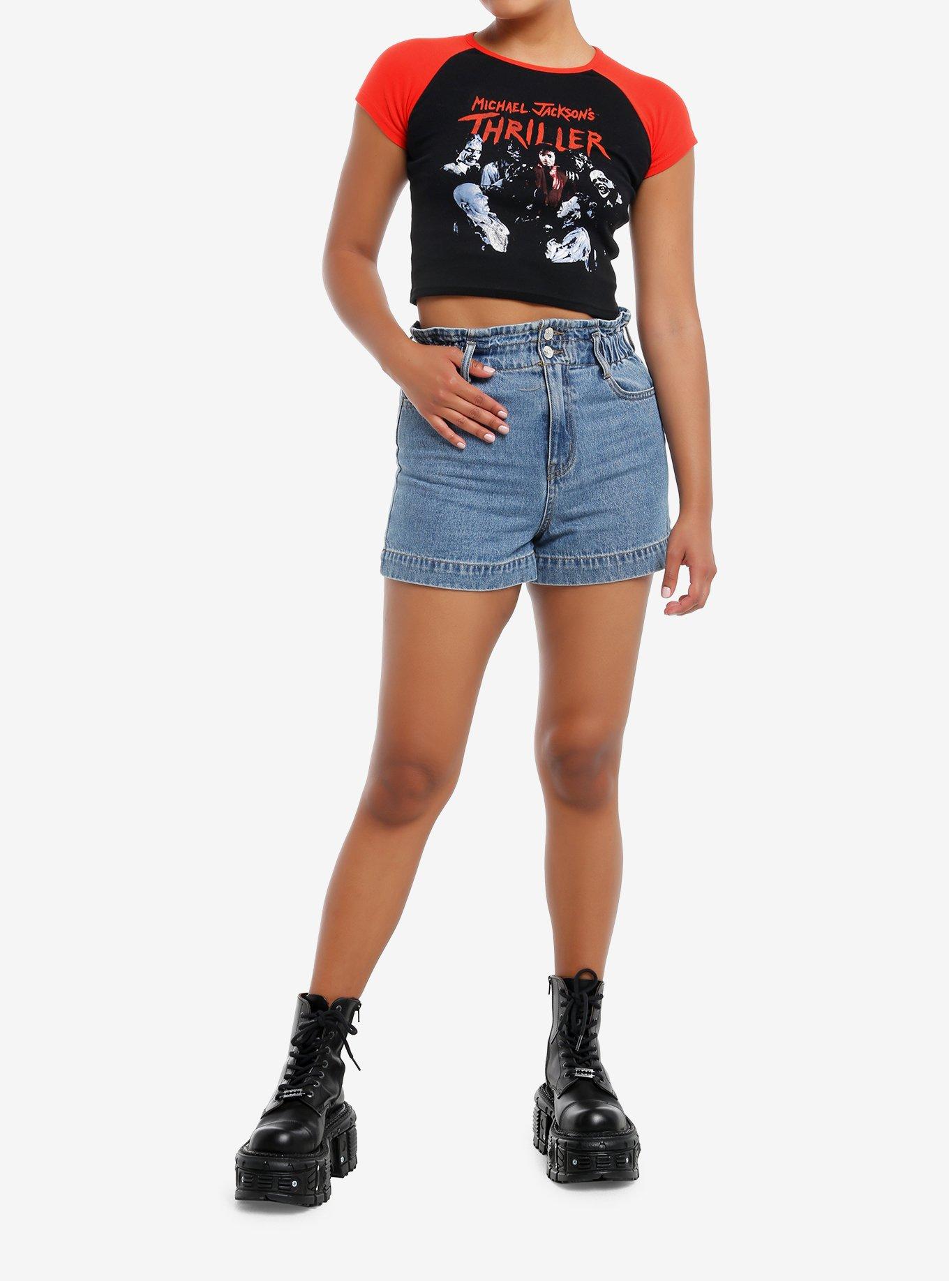 Michael Jackson Thriller Girls Baby Raglan T-Shirt, BLACK, alternate