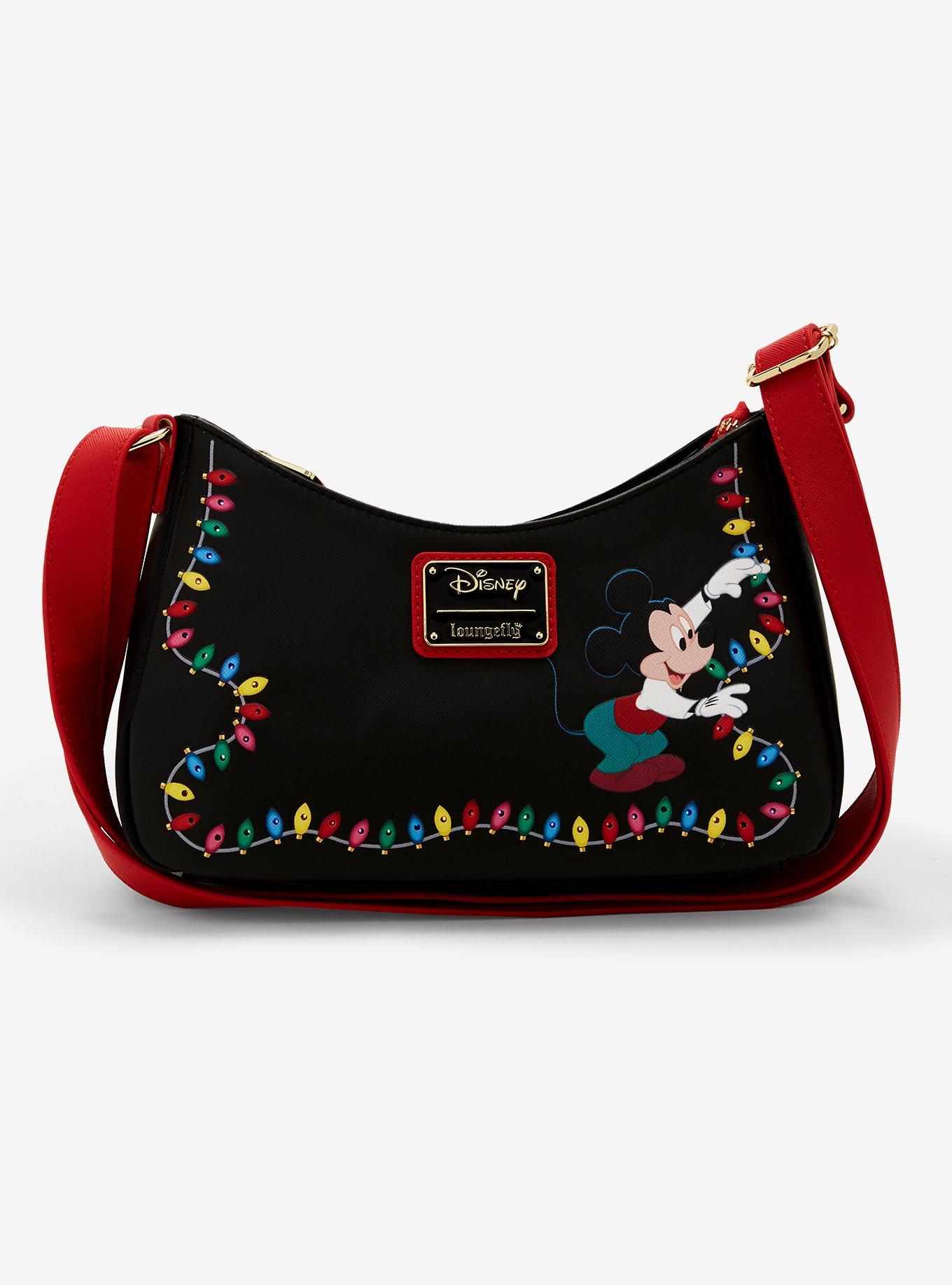Loungefly Disney Mickey Mouse & Pluto Holiday Lights Baguette Bag, , alternate