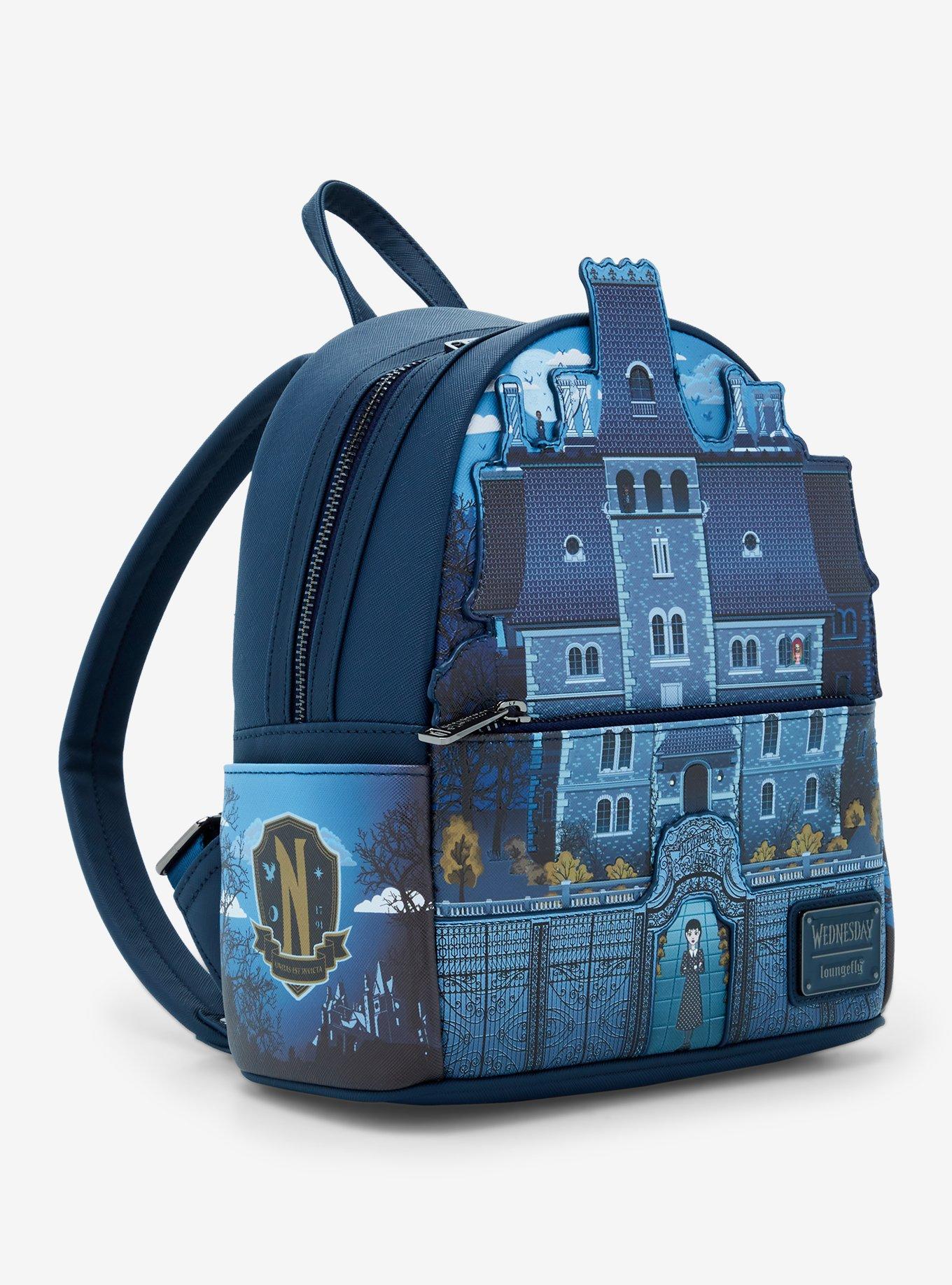Loungefly Wednesday Nevermore Glow-In-The-Dark Mini Backpack, , alternate