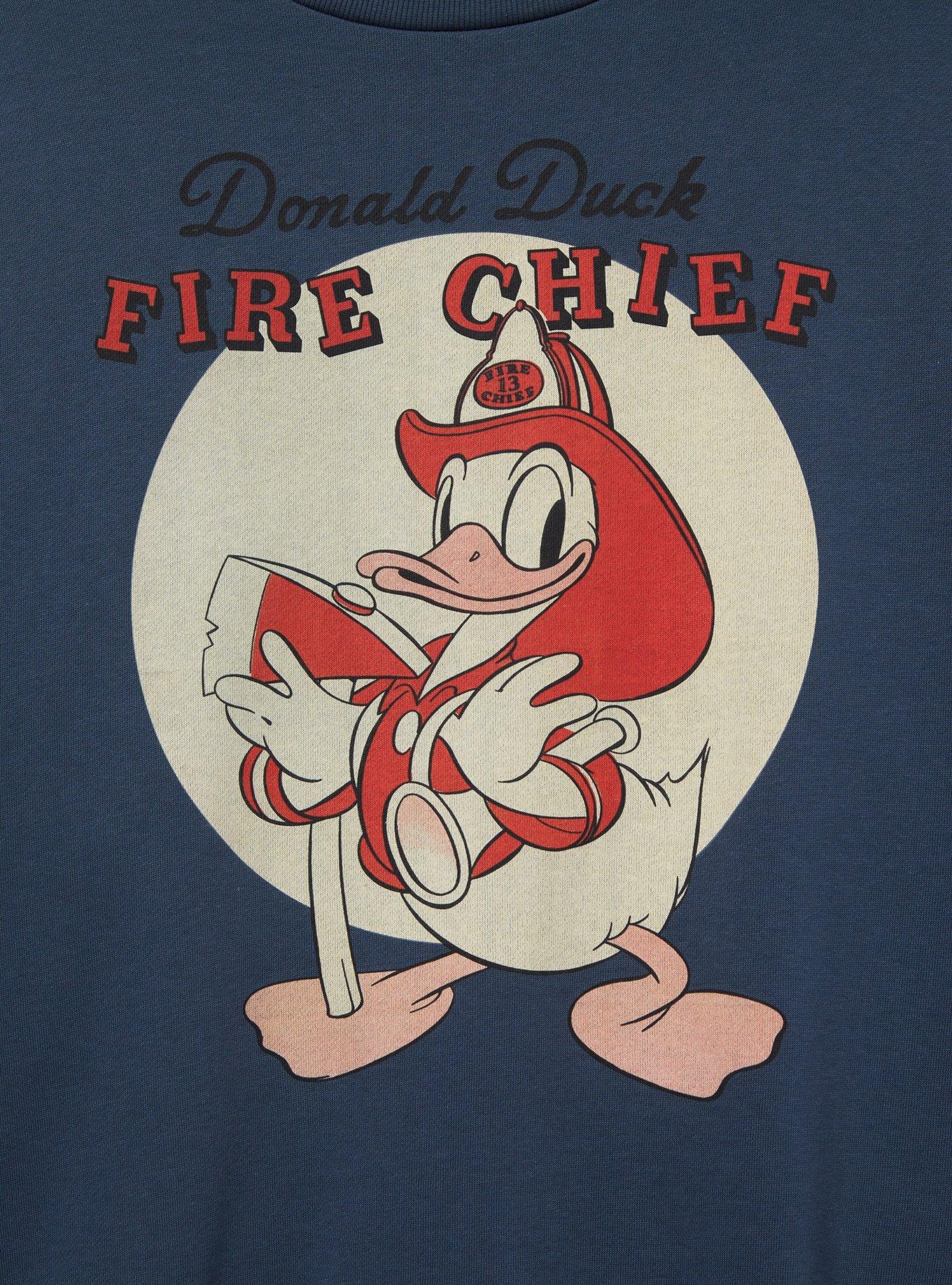 Cakeworthy Disney Donald Duck Fire Chief Crewneck, NAVY, alternate