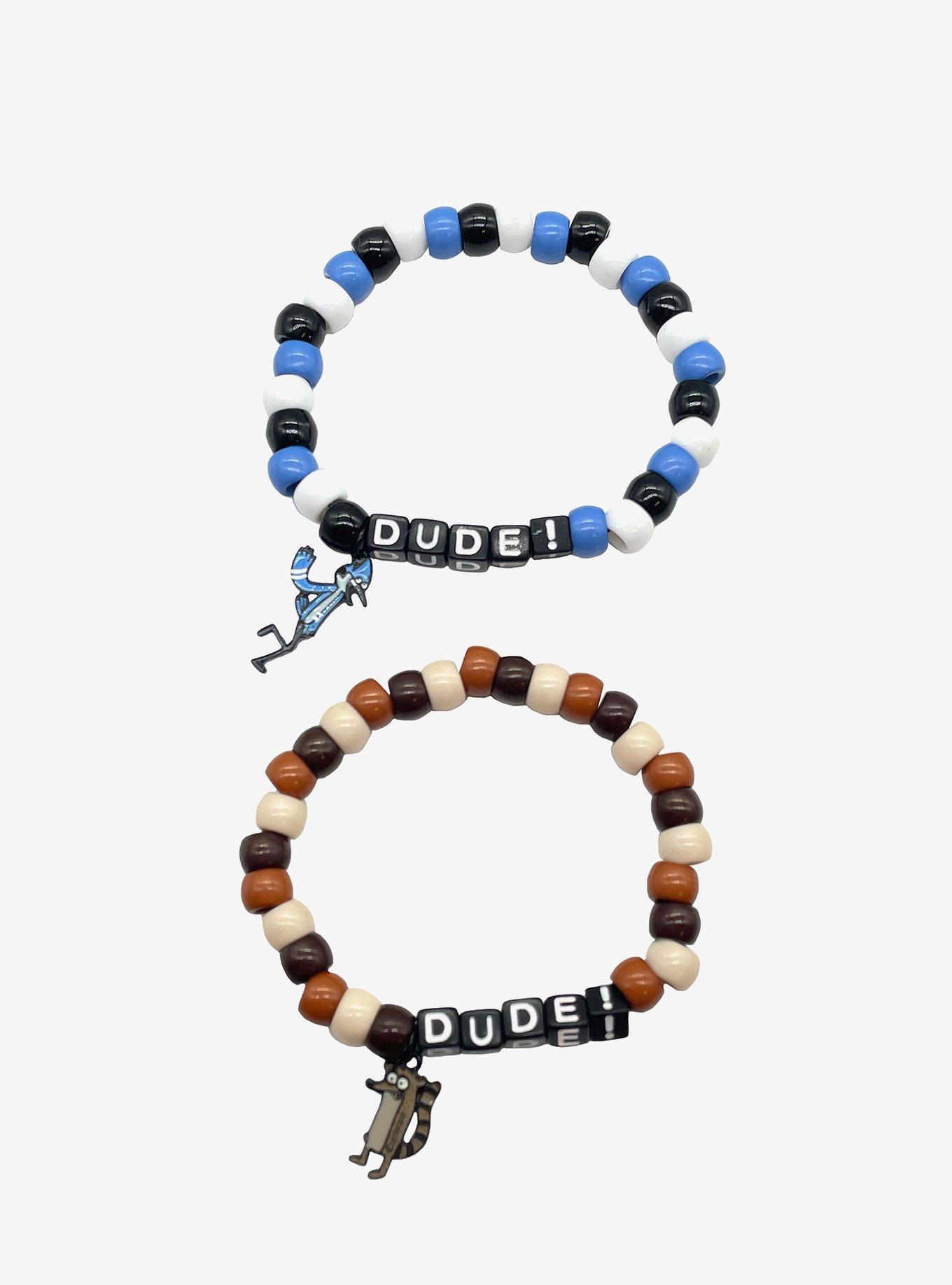 Regular Show Mordecai & Rigby Dude Best Friend Bead Bracelet Set, , hi-res