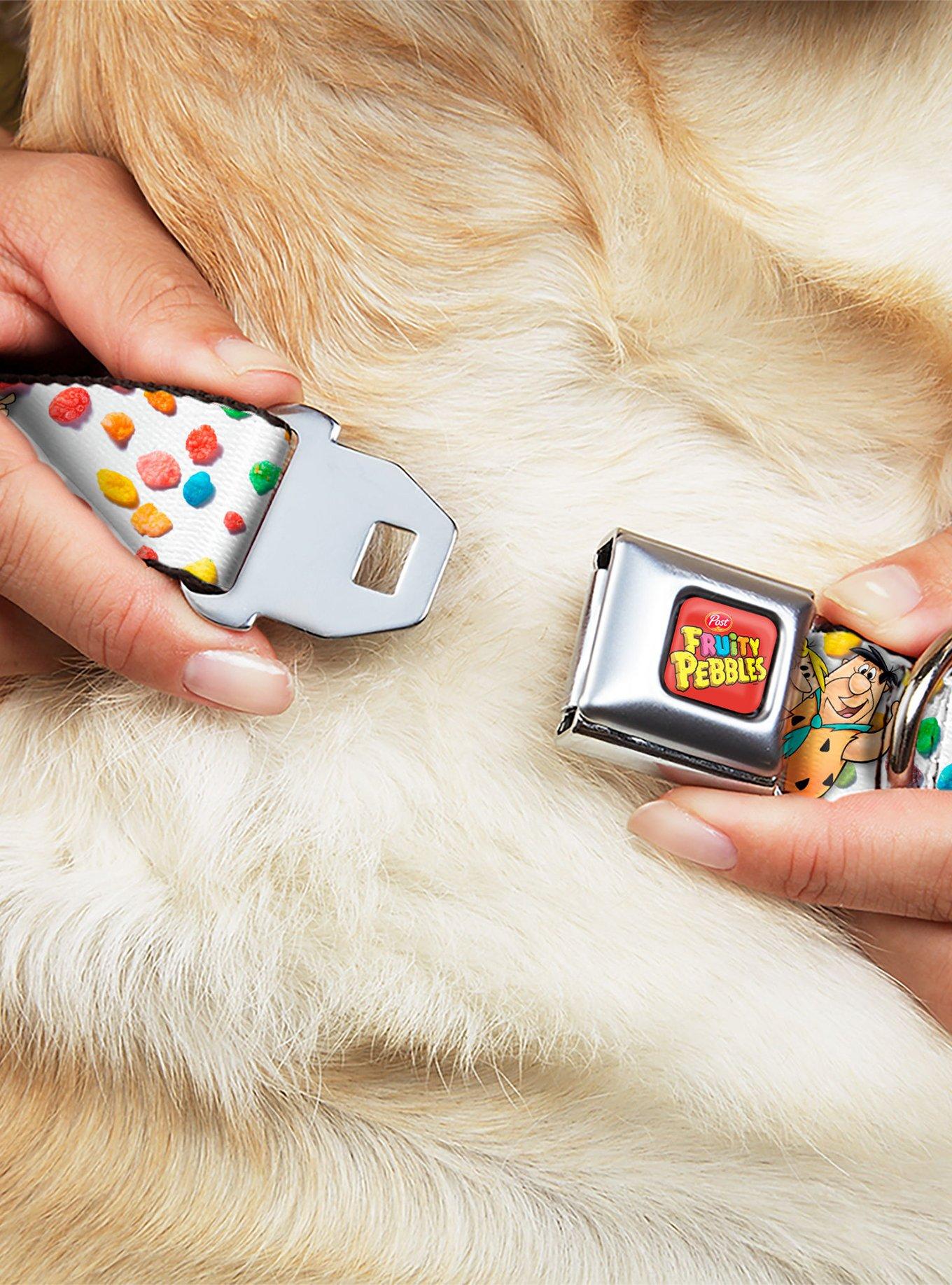 The Flintstones Fruity Pebbles Fred & Barney Cereal Seatbelt Buckle Dog Collar, , hi-res
