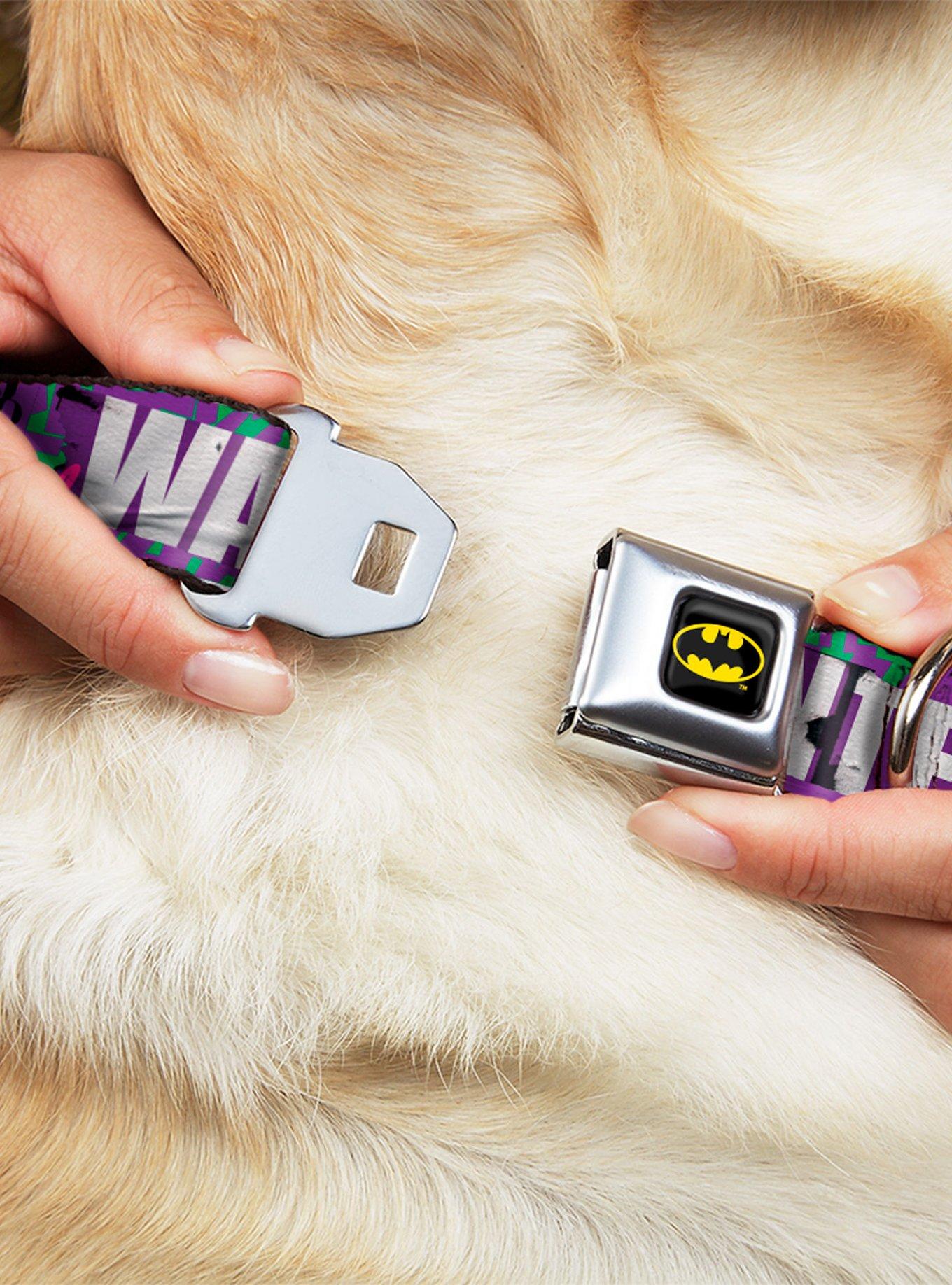 DC Comics The Joker Wanted Smiling Pose Graffiti Seatbelt Buckle Dog Collar, , hi-res