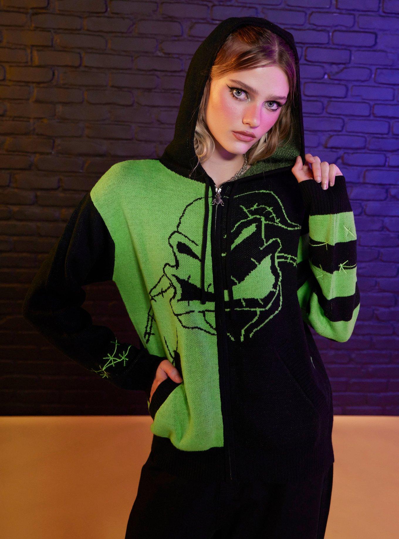 Shop Her Universe The Nightmare Before Christmas Oogie Boogie & Oogie's Boys Split Girls Knit Hoodie