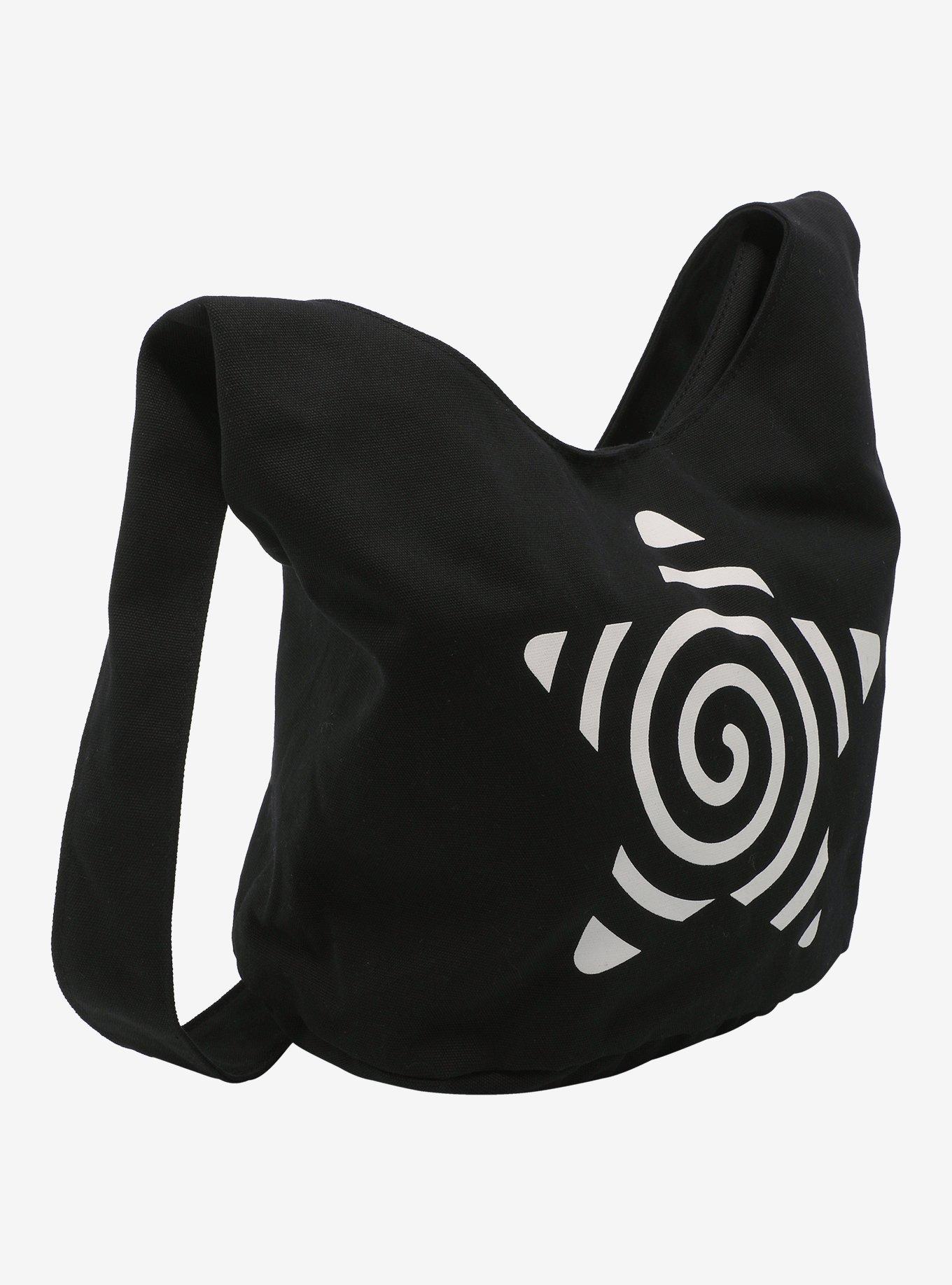 White Spiral Star Black Crossbody Bag, , alternate