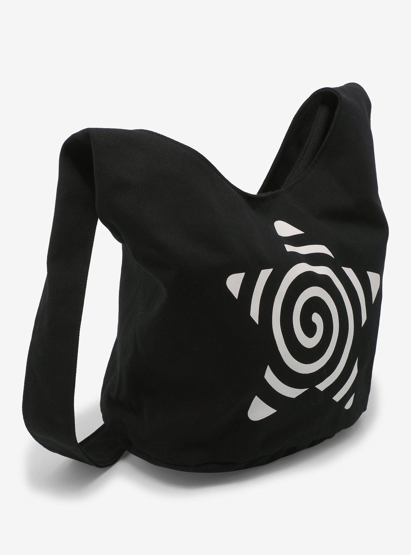 White Spiral Star Black Crossbody Bag, , alternate