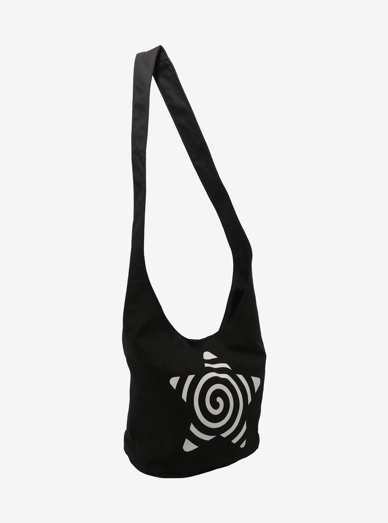White Spiral Star Black Crossbody Bag, , alternate