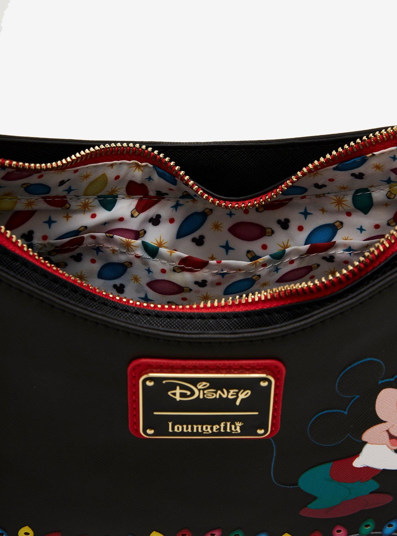 Loungefly Disney Mickey Mouse & Pluto Christmas Lights Light-Up Crossbody Bag, , alternate