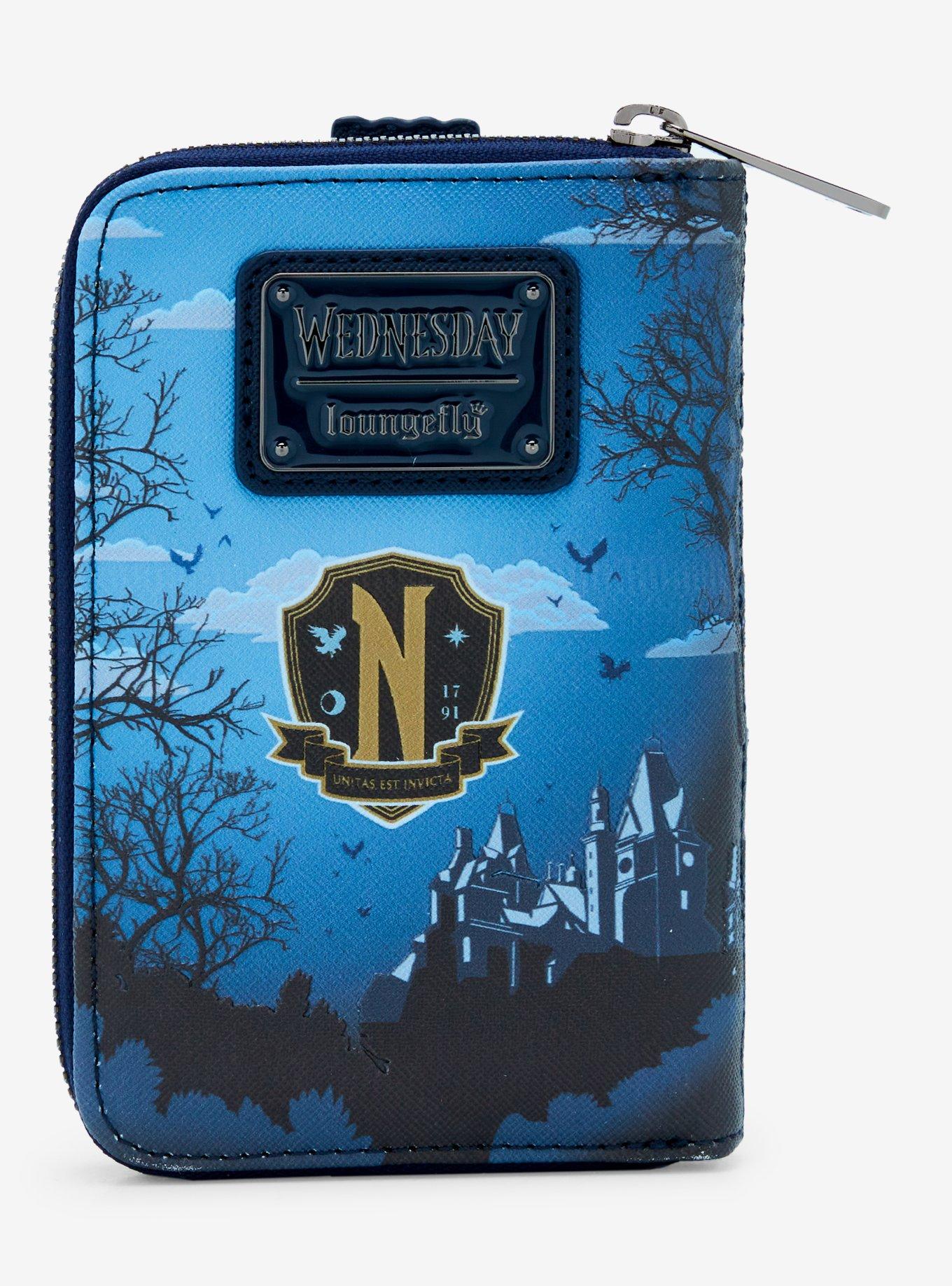 Loungefly Wednesday Nevermore Academy Figural Glow-in-the-Dark Small Zip Wallet, , alternate