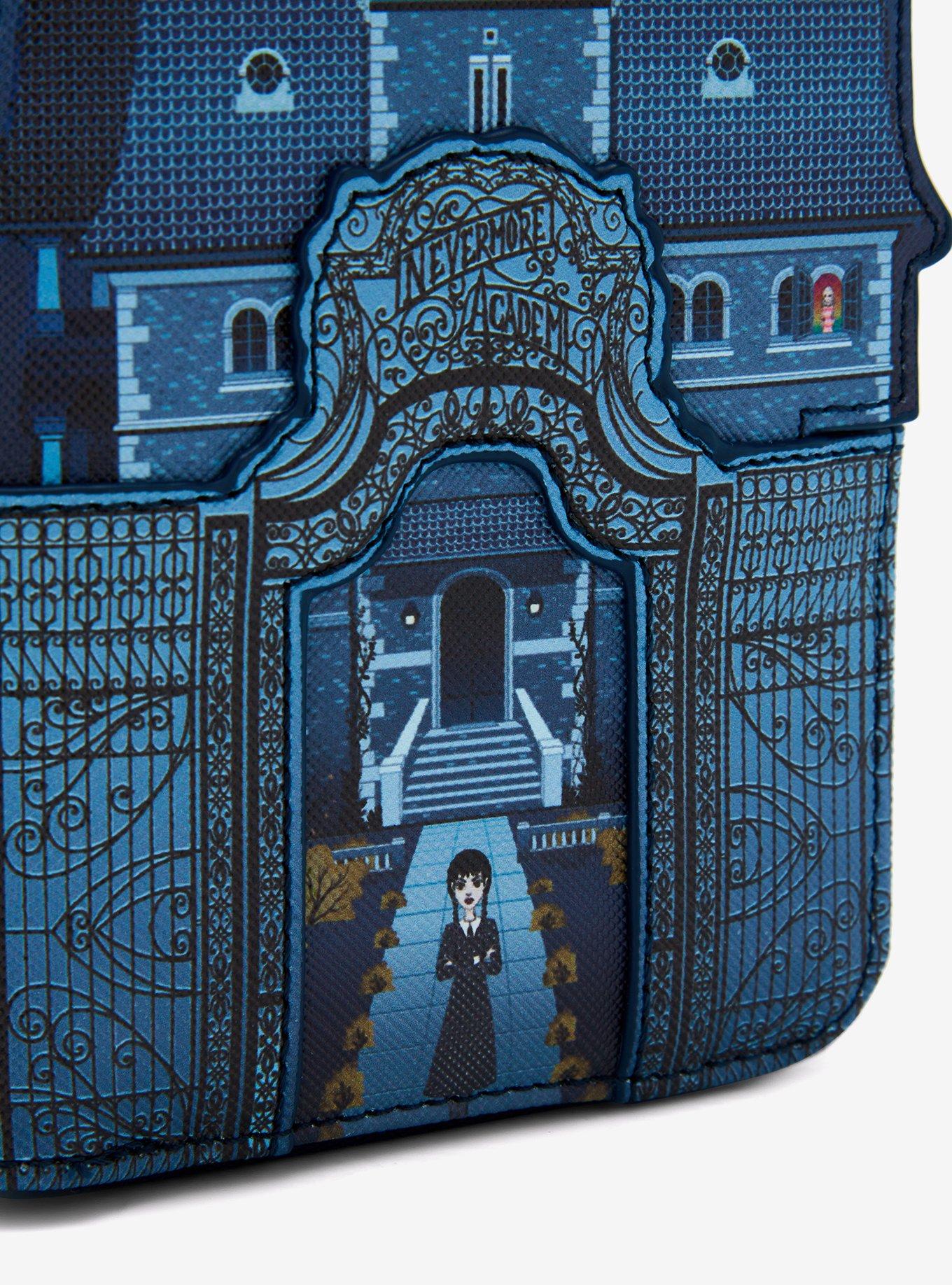 Loungefly Wednesday Nevermore Academy Figural Glow-in-the-Dark Small Zip Wallet, , alternate