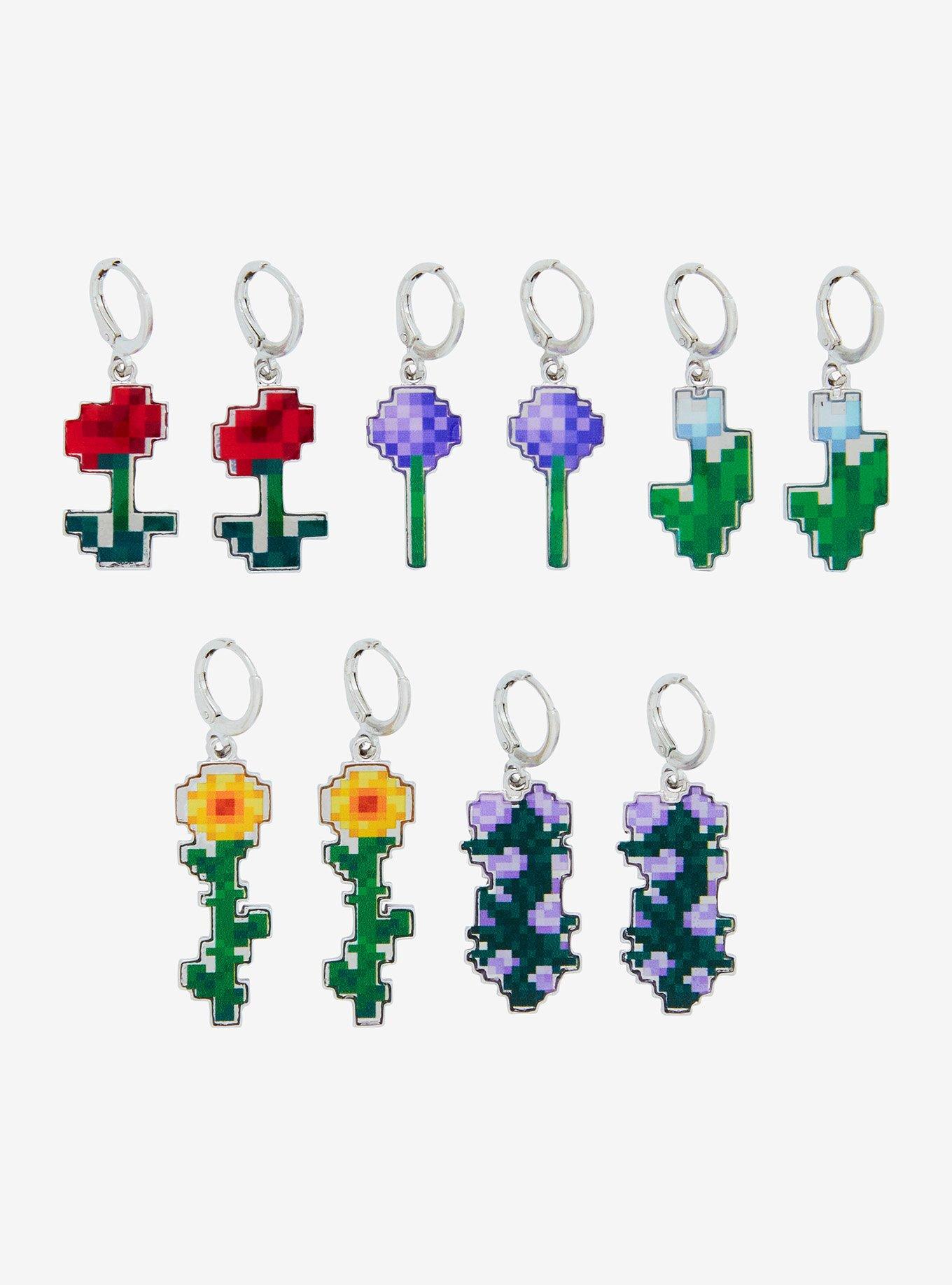 Minecraft Flowers Drop Earring Set, , hi-res