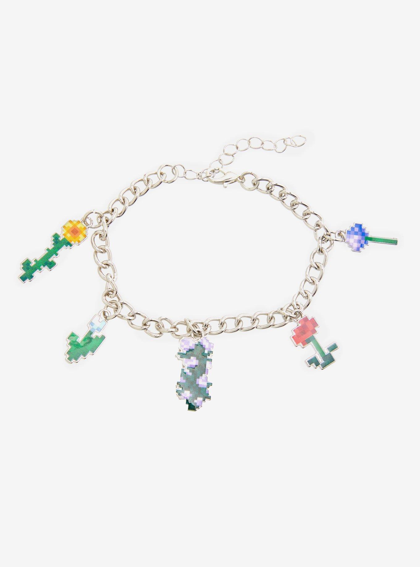 Minecraft Flowers Charm Bracelet, , alternate