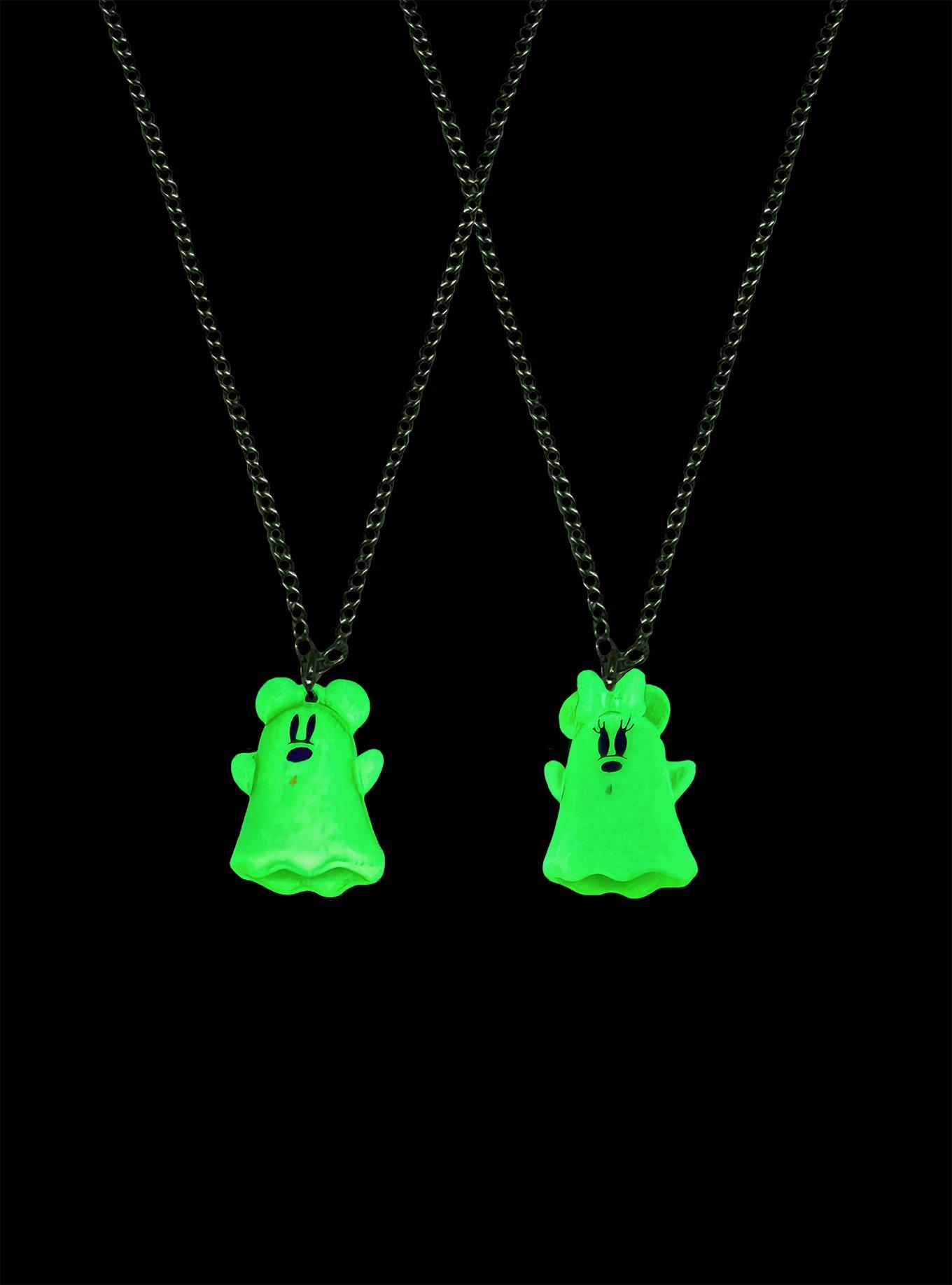 Her Universe Disney Mickey Mouse & Minnie Mouse Ghost Glow-In-The-Dark Best Friend Necklace Set, , alternate