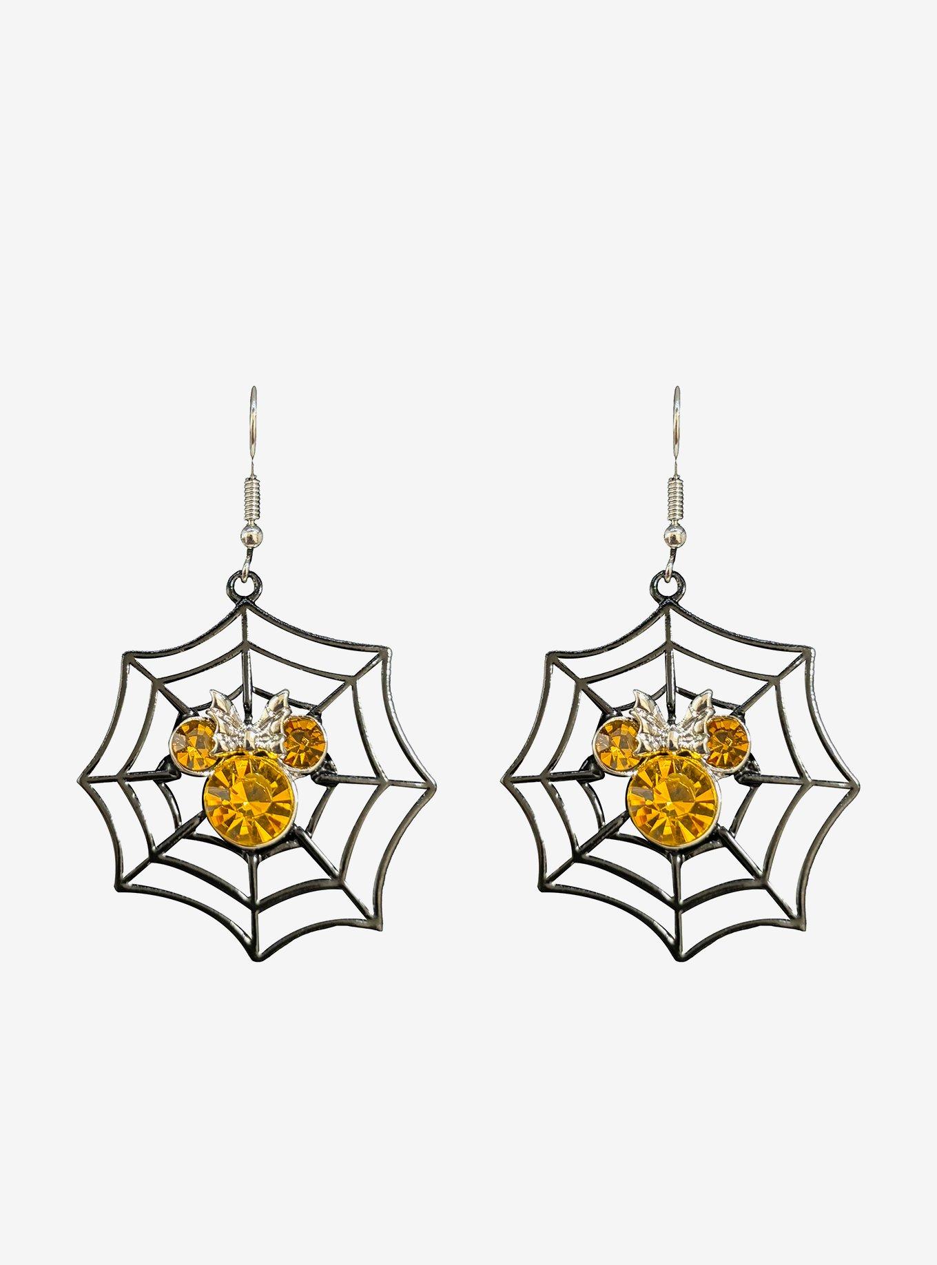 Her Universe Disney Minnie Mouse Spiderweb Drop Earrings, , alternate