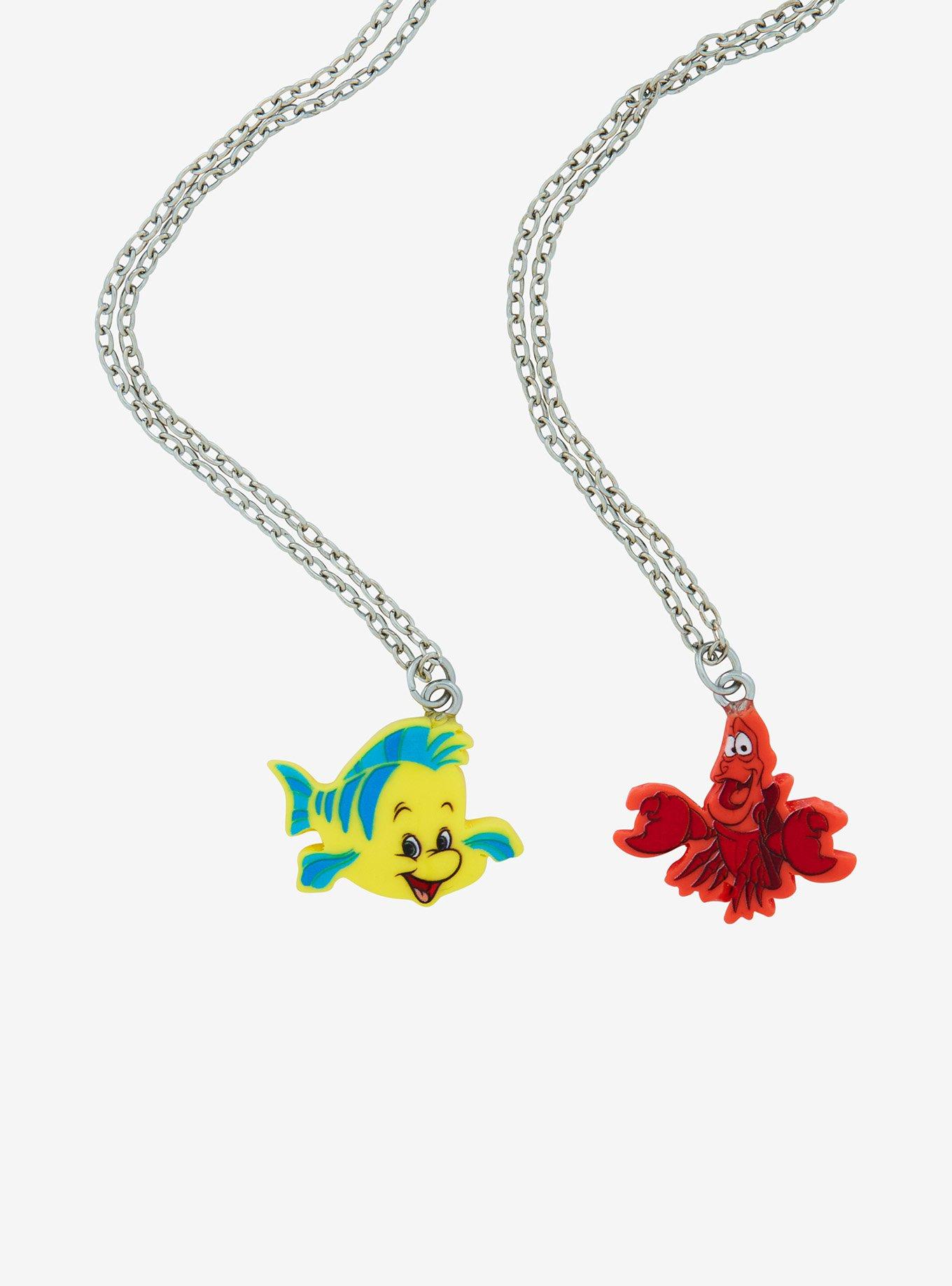 Disney The Little Mermaid Flounder & Sebastian Best Friend Necklace Set, , hi-res