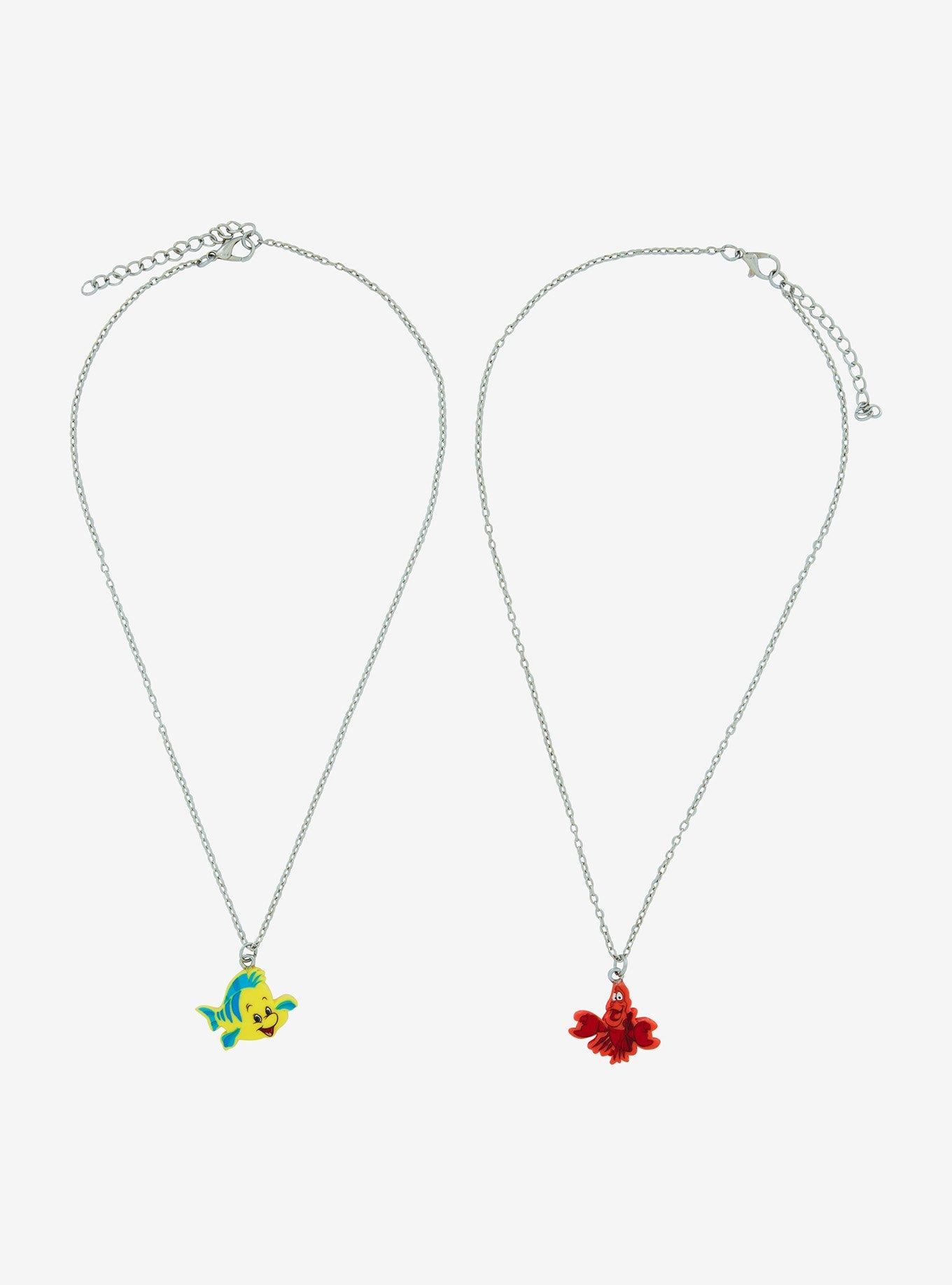 Disney The Little Mermaid Flounder & Sebastian Best Friend Necklace Set, , alternate