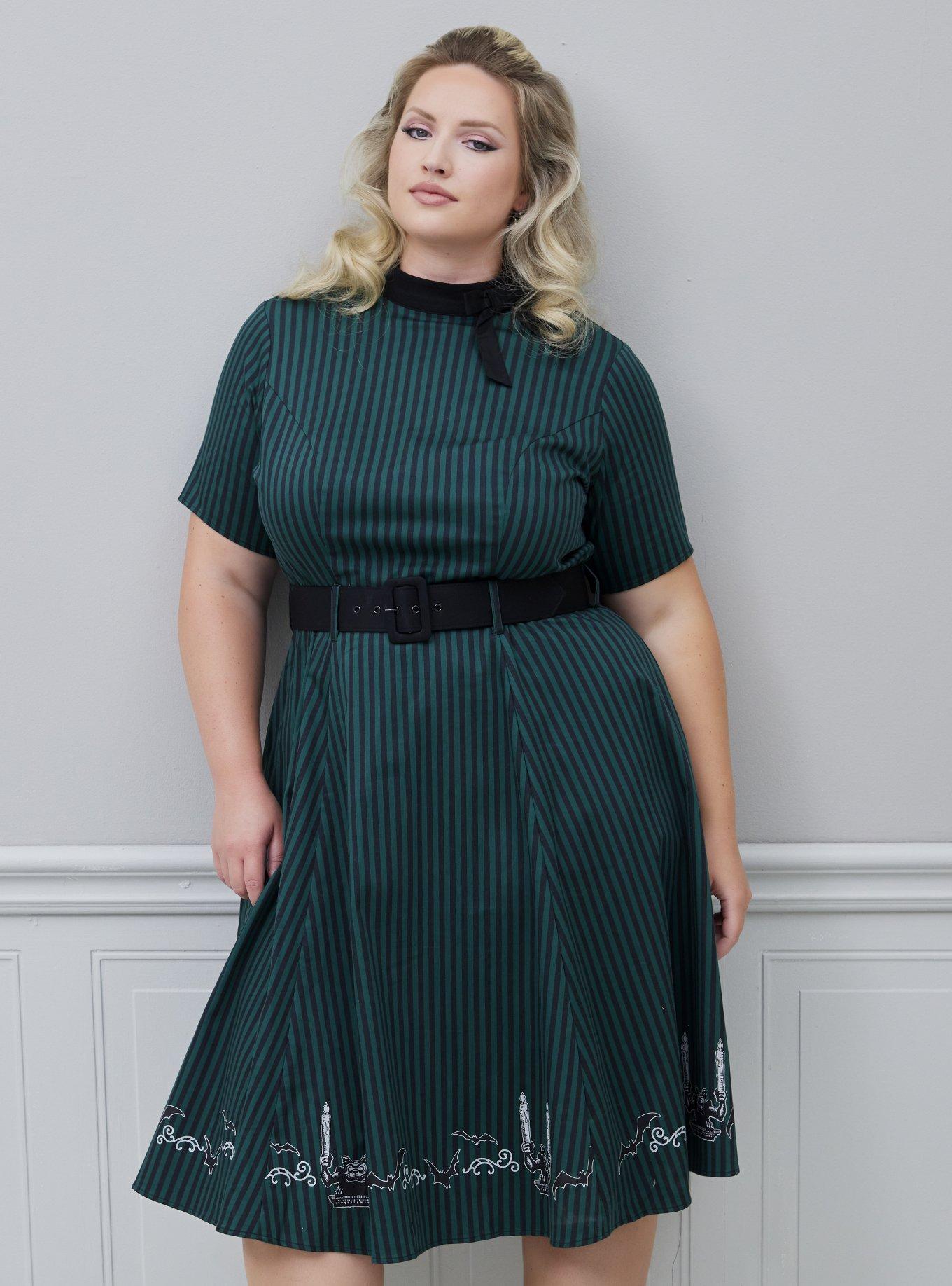 Her Universe Disney The Haunted Mansion Ghost Host Retro Dress Plus Size Her Universe Exclusive, , hi-res
