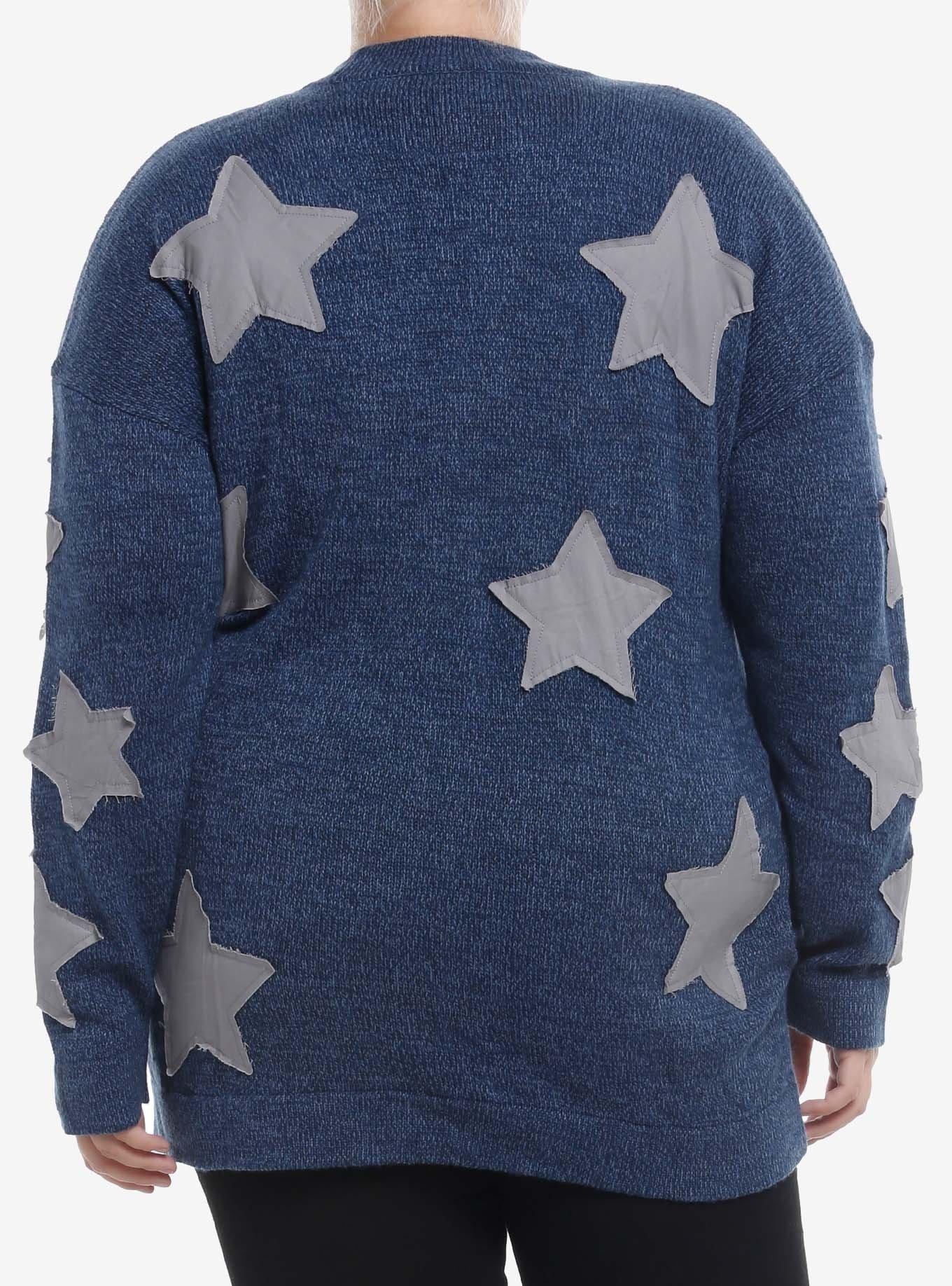 Coraline Star Patchwork Girls Oversized Cardigan Plus