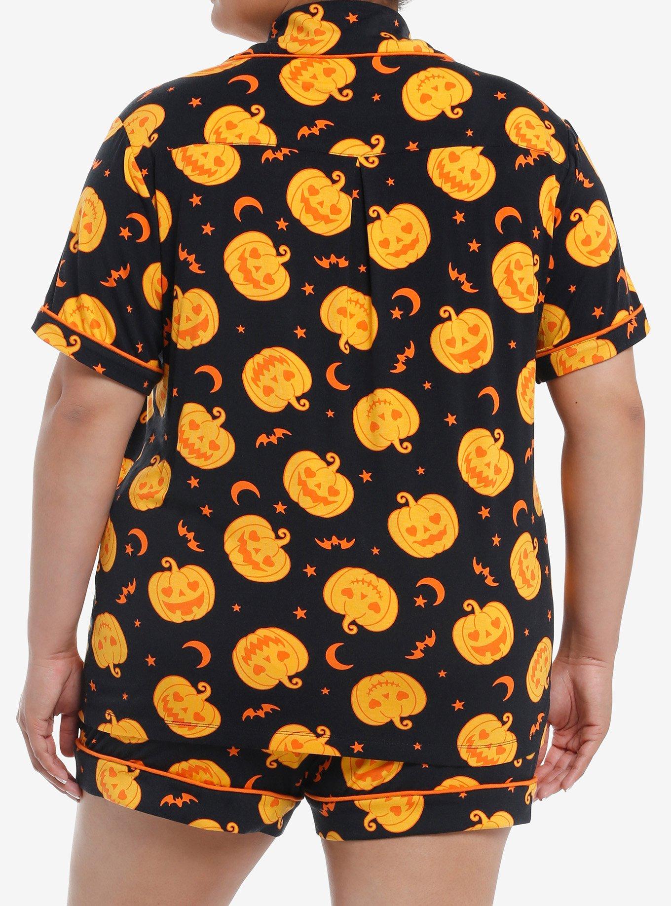 Sweet Society Pumpkin Bats Girls Lounge Set Plus Size, BLACK, alternate