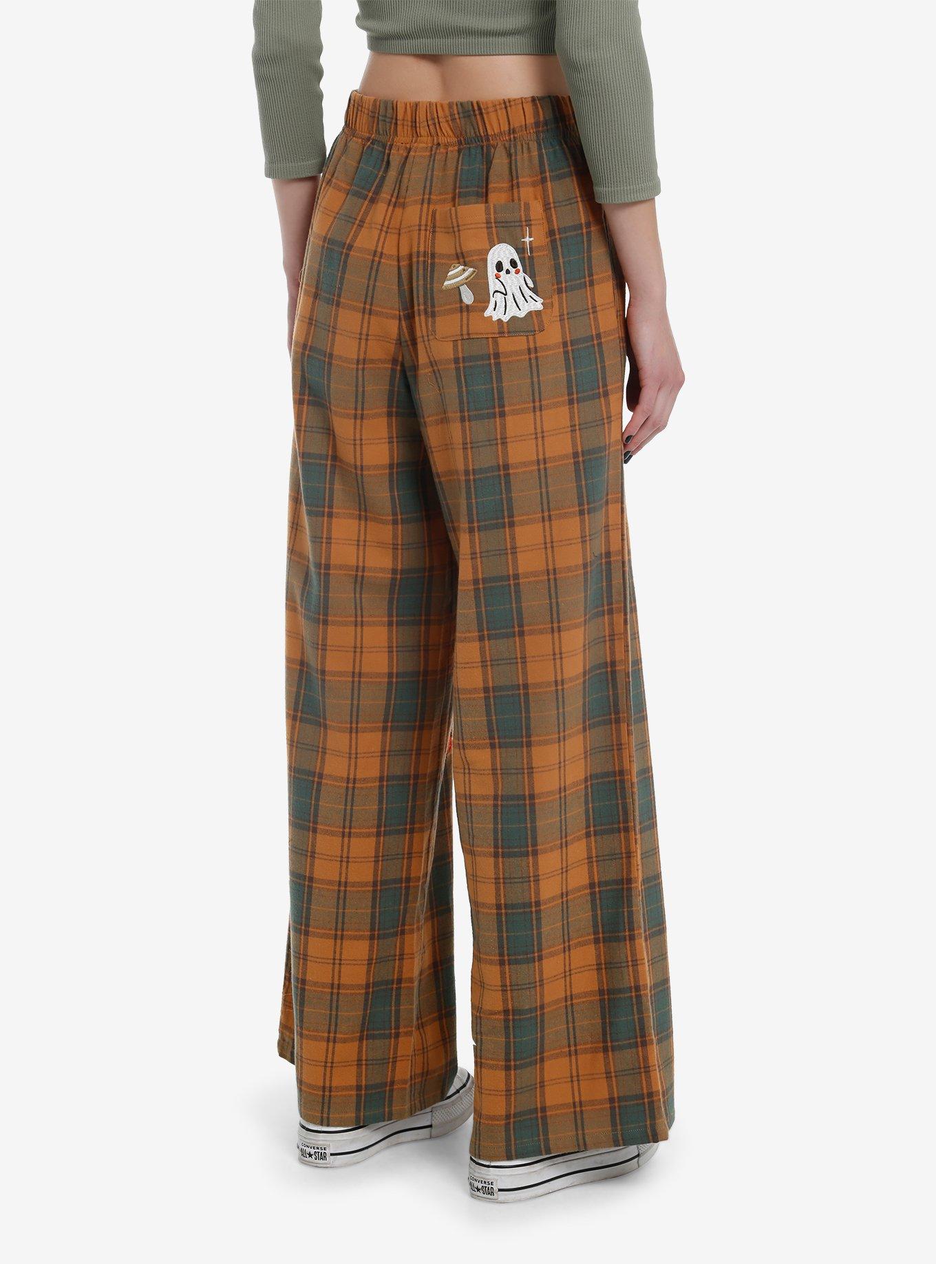 Orange Plaid Ghost Pajama Pants, MULTI, alternate