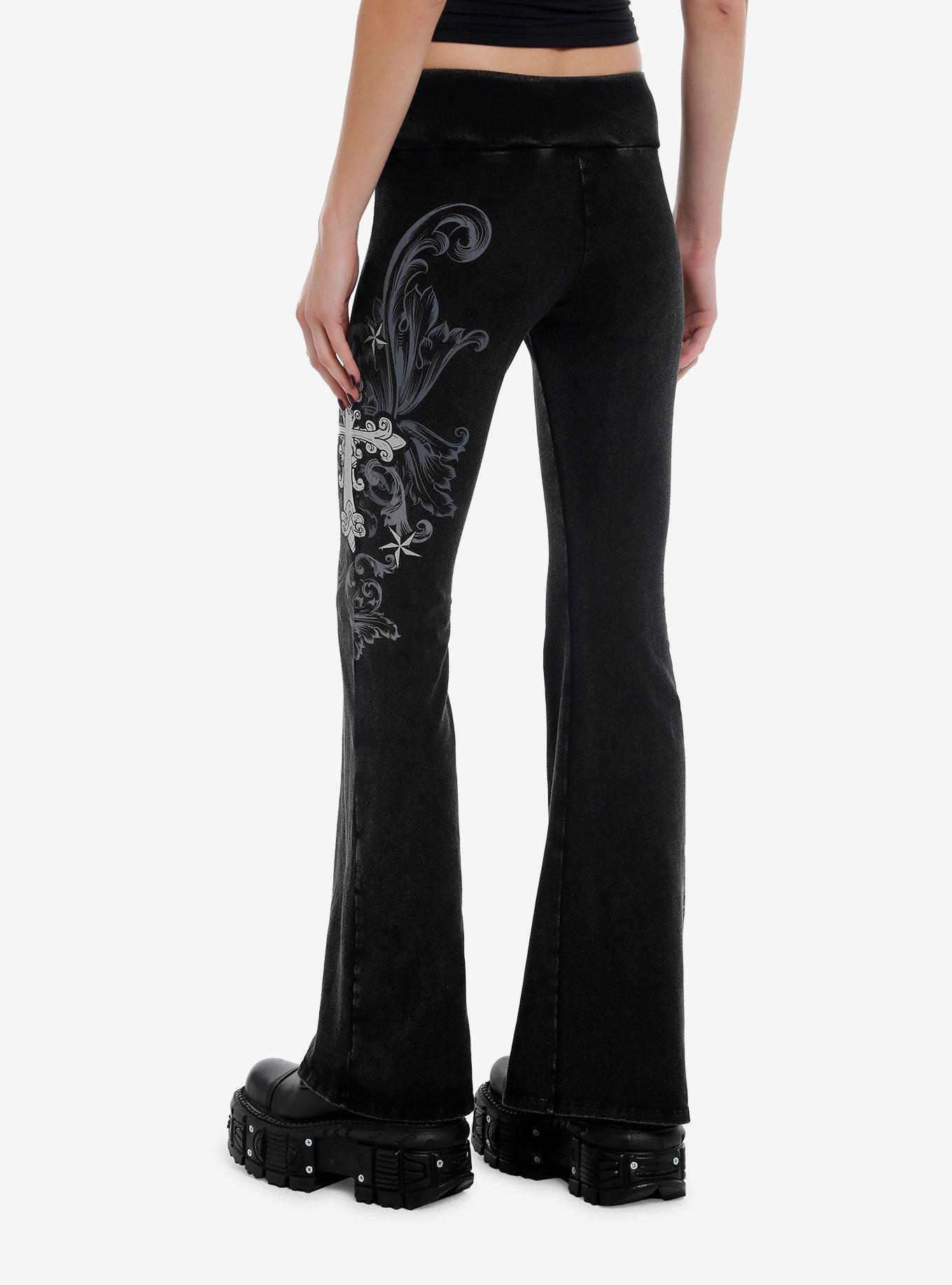 Cross & Dagger Wash Girls Flared Lounge Pants, BLACK, alternate